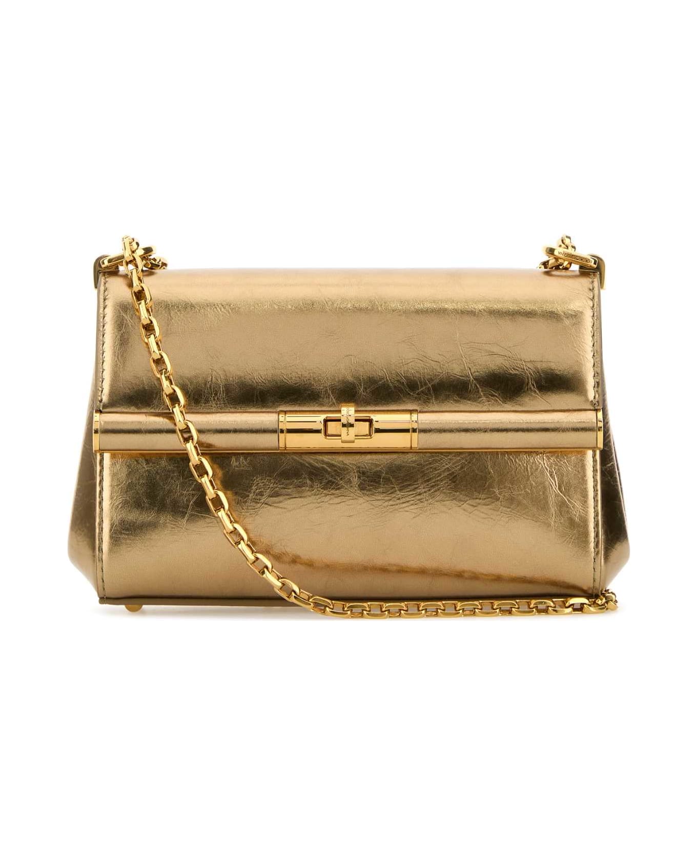 Dolce & Gabbana Gold Leather Mini Marlene Shoulder Bag - ORO