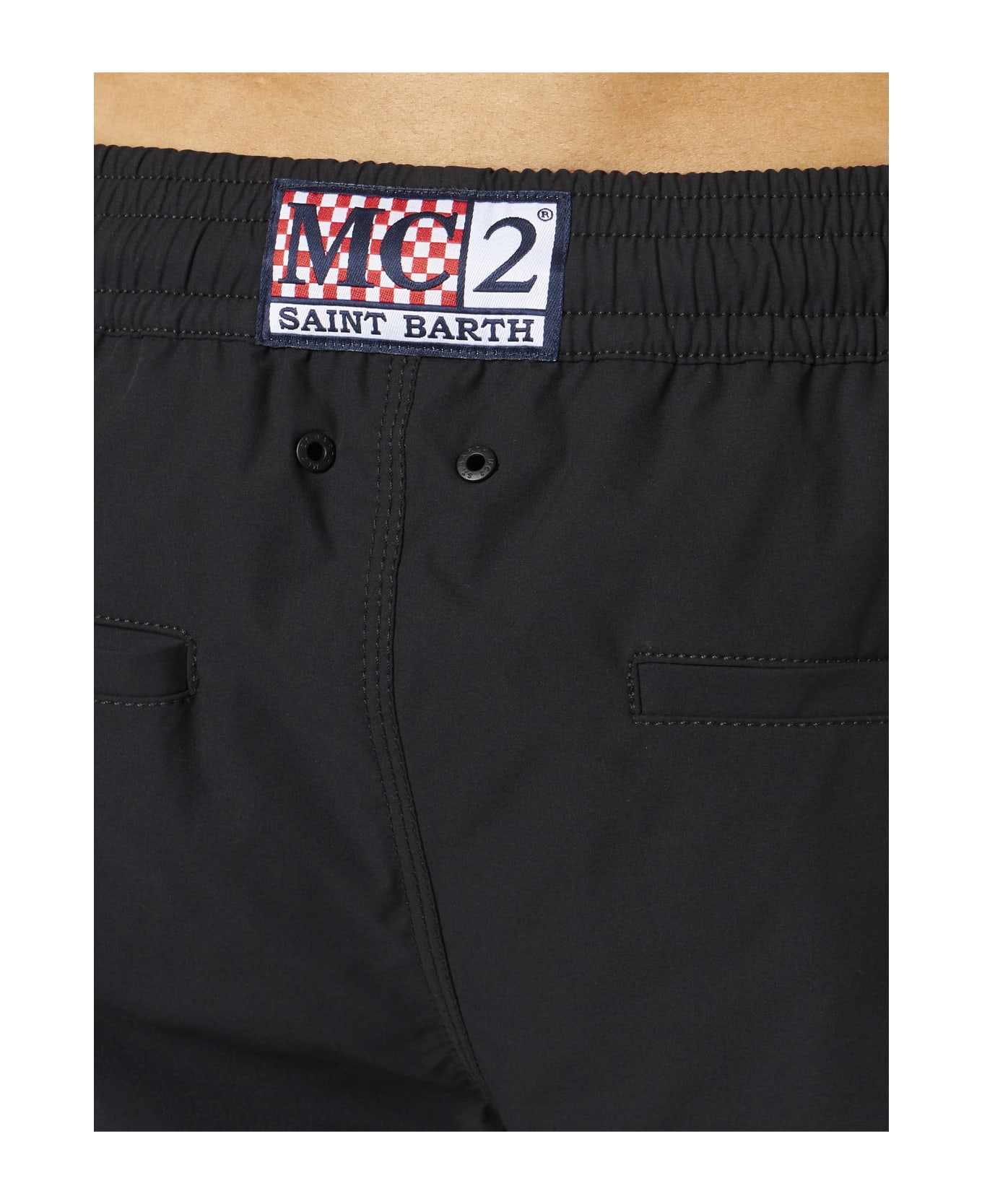 MC2 Saint Barth Man Swim Shorts With Side Logo And Contrast - BLACK スイムトランクス