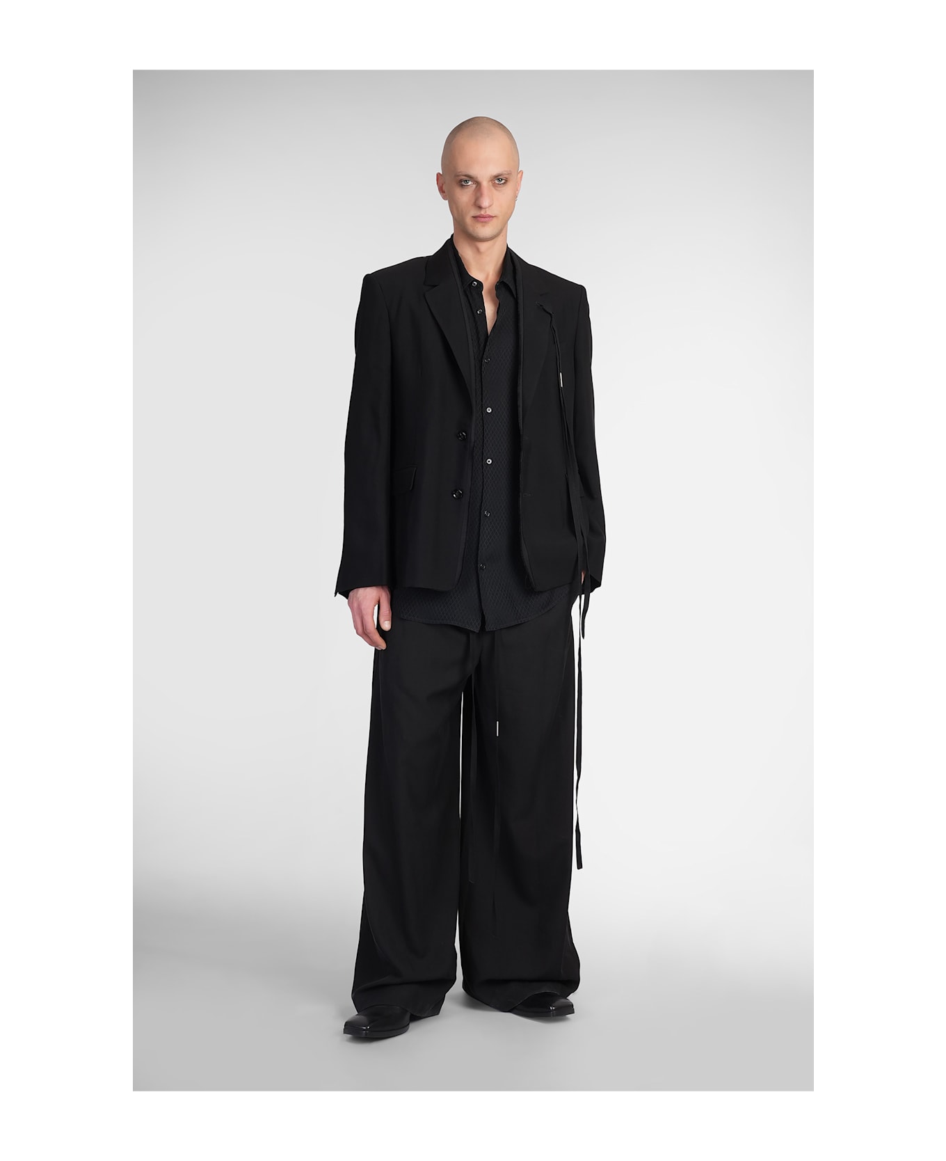 Ann Demeulemeester Andre Shirt In Black Acetate - BLACK