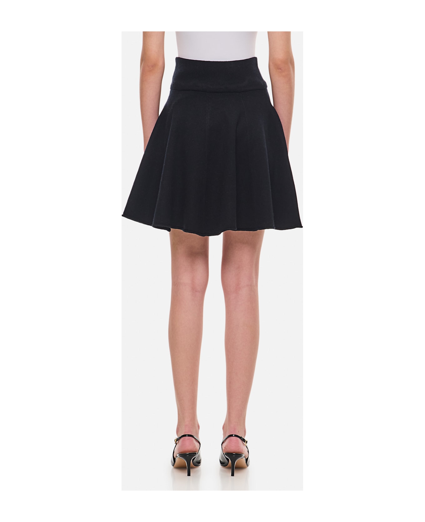 Extreme Cashmere Cashmere Short Pleated Skirt - Black