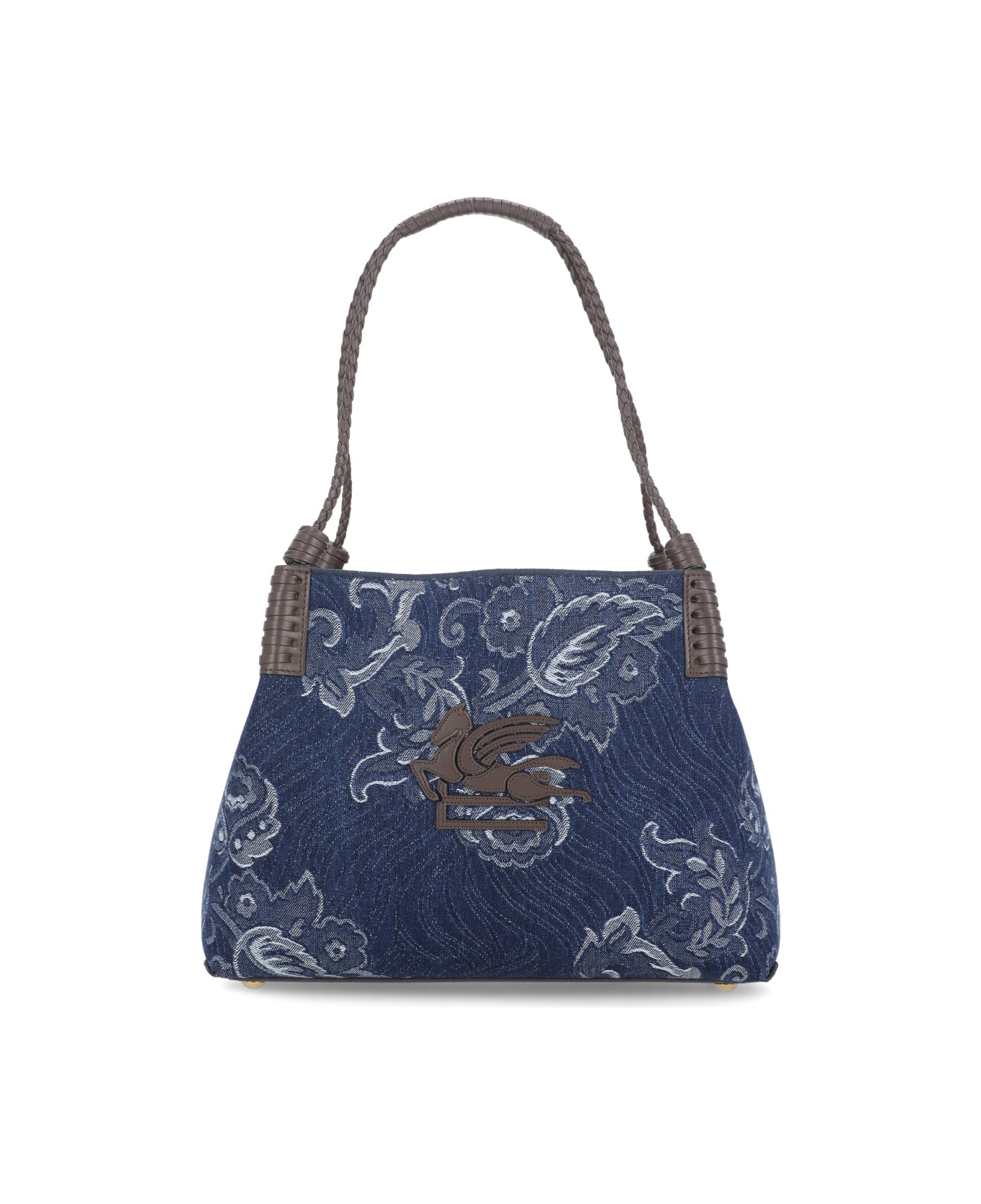 Etro Libra Media Denim Jacquard Bag - Blue
