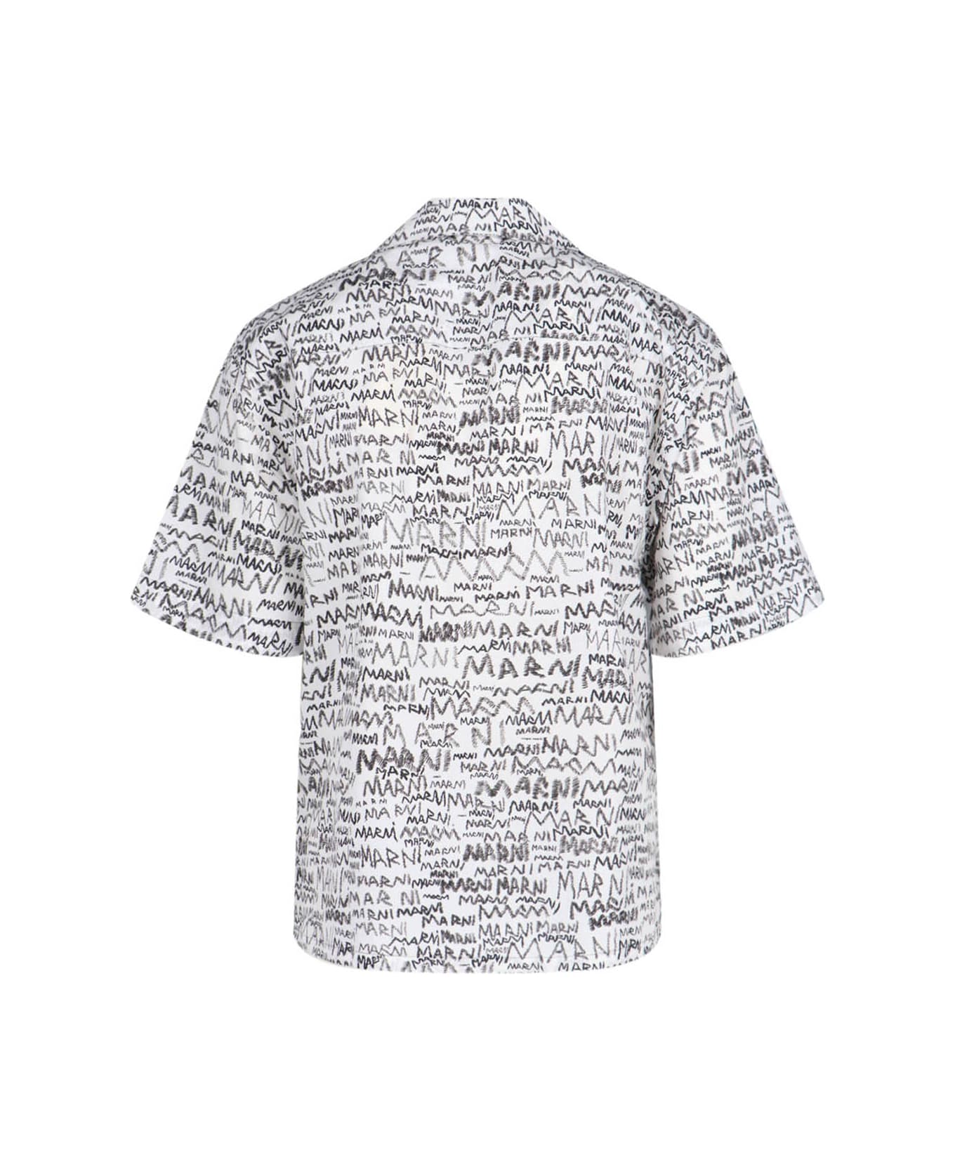 Marni 
scribble
 Bowling Shirt - LILY WHITE