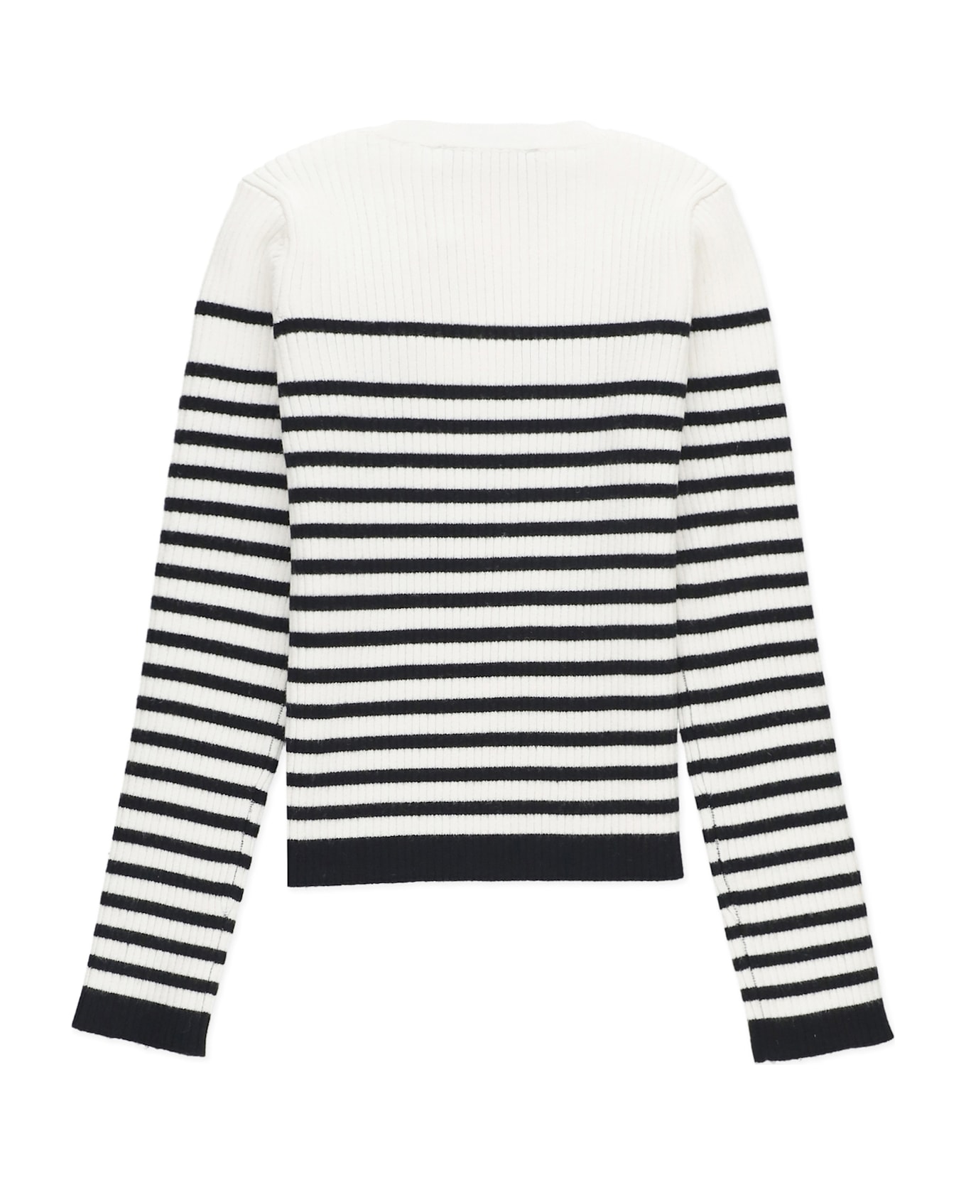 TwinSet Sweater With Striped Pattern - Off White E Nero