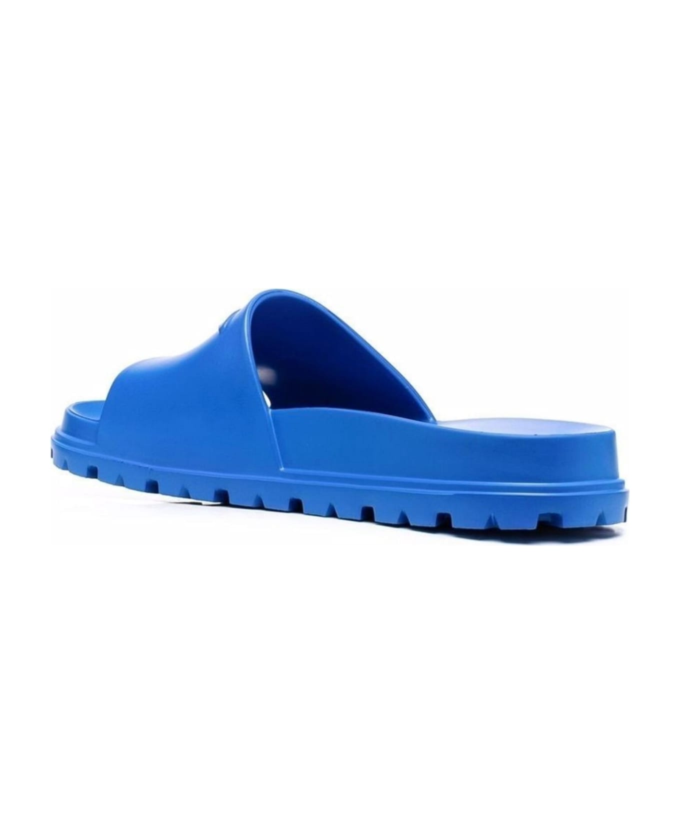 Prada Open Toe Slides - Blue