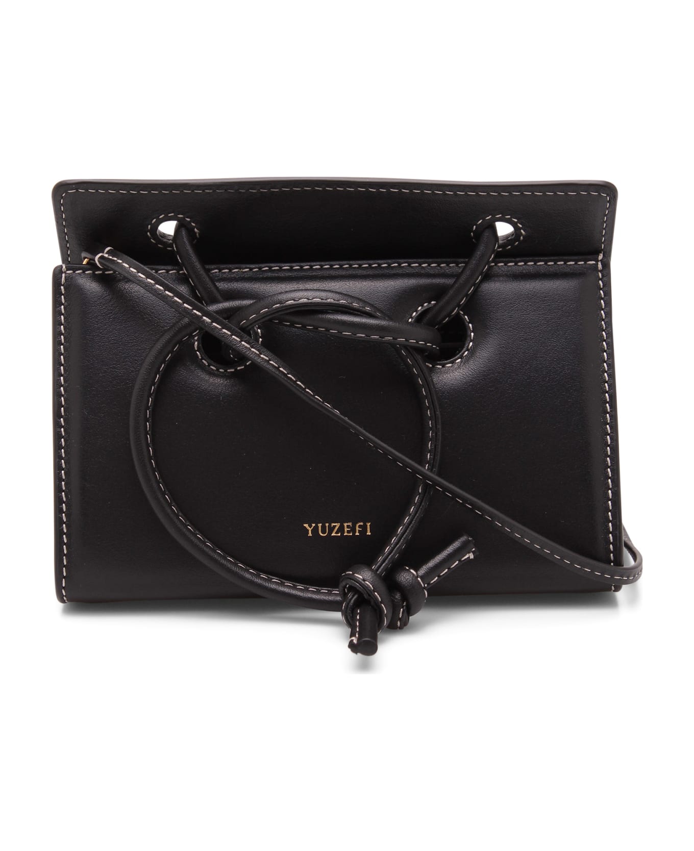 YUZEFI 'mini Taco' Leather Tote Bag - Black