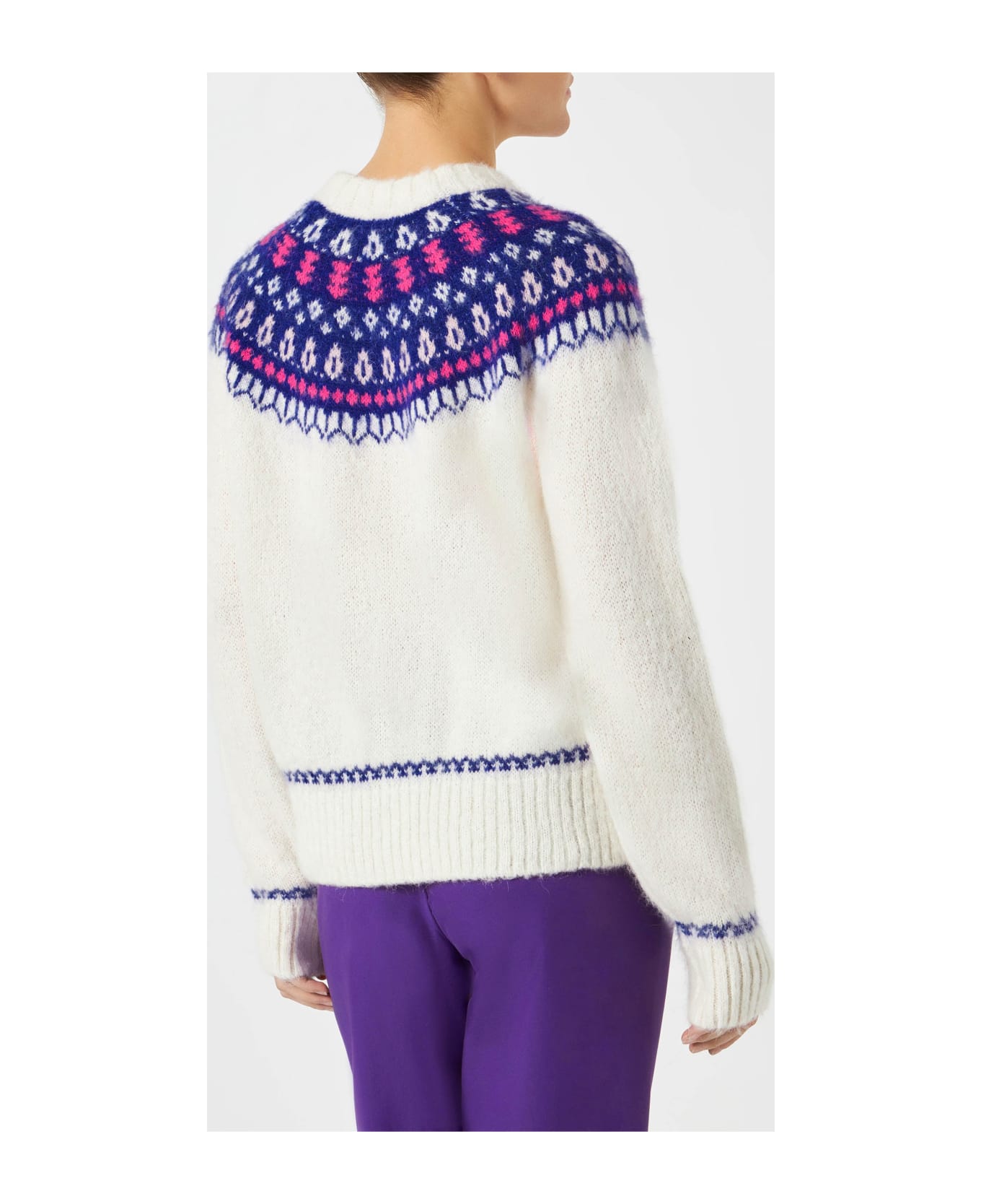 MC2 Saint Barth Woman Nordic Sweater With Cortina Embroidery - WHITE