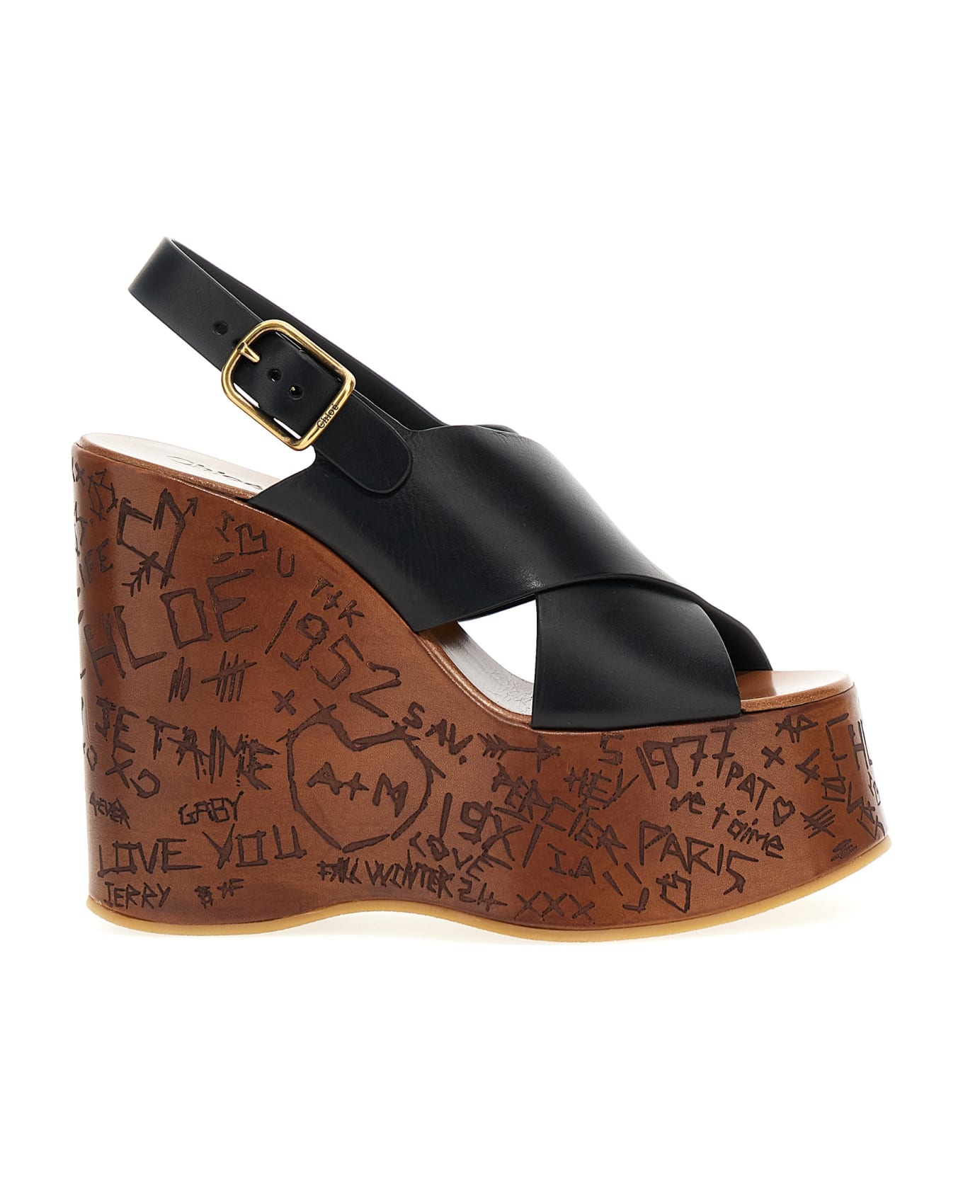 Chloé Maxime Wedge Sandal - Black