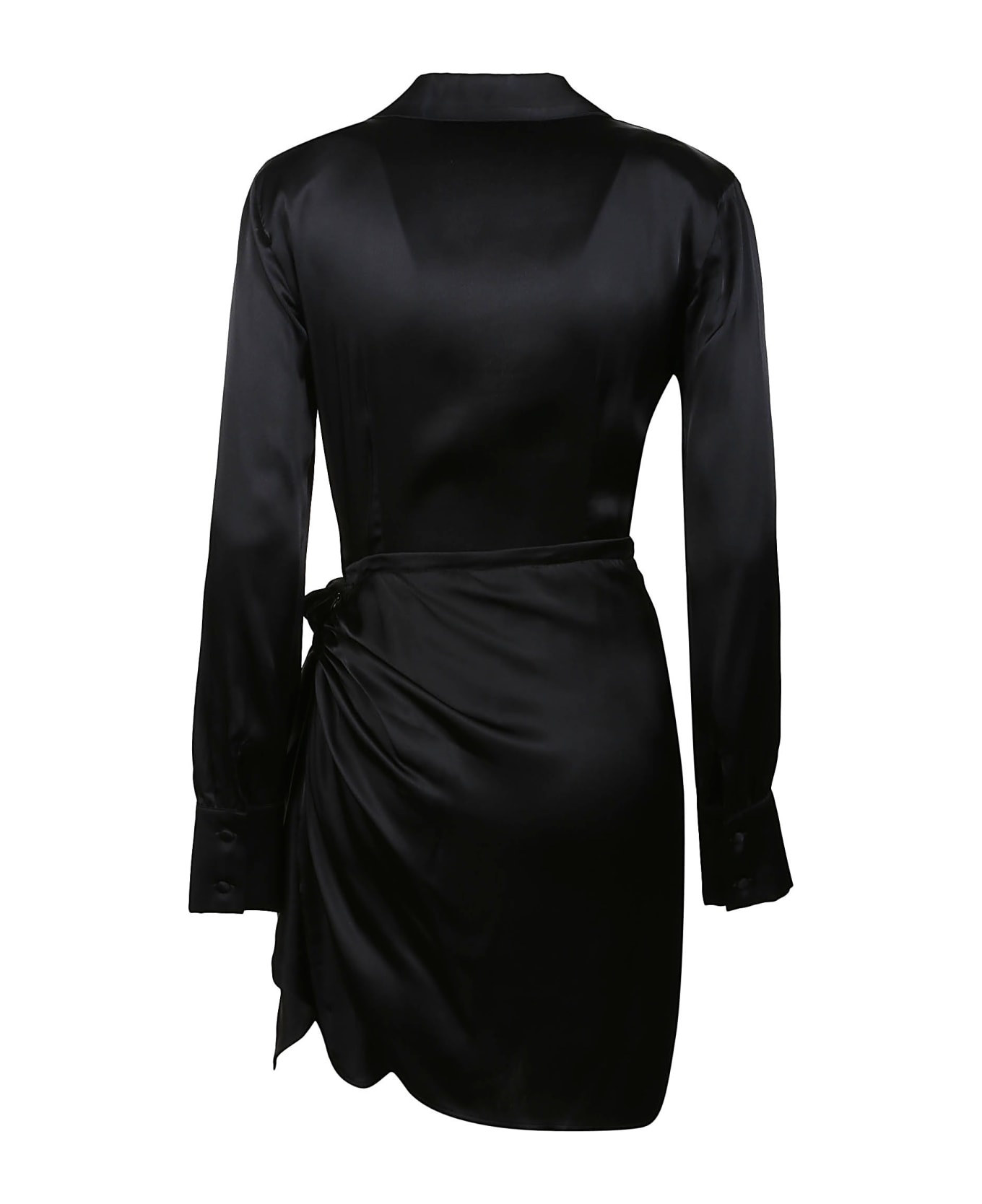 Federica Tosi Long Sleeve Ruched Mini Dress - Nero