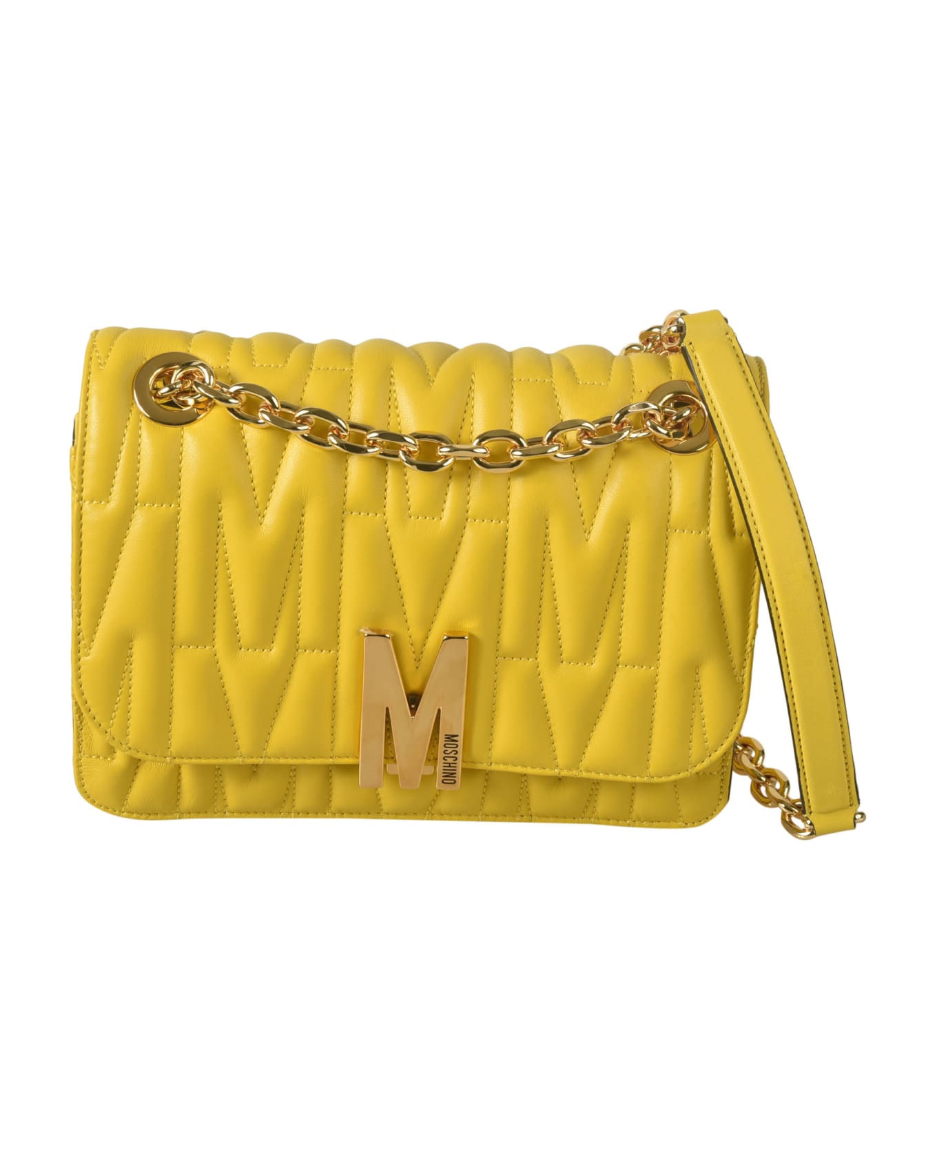 Moschino Logo Quilted Chain Shoulder Bag - 0027 ショルダーバッグ
