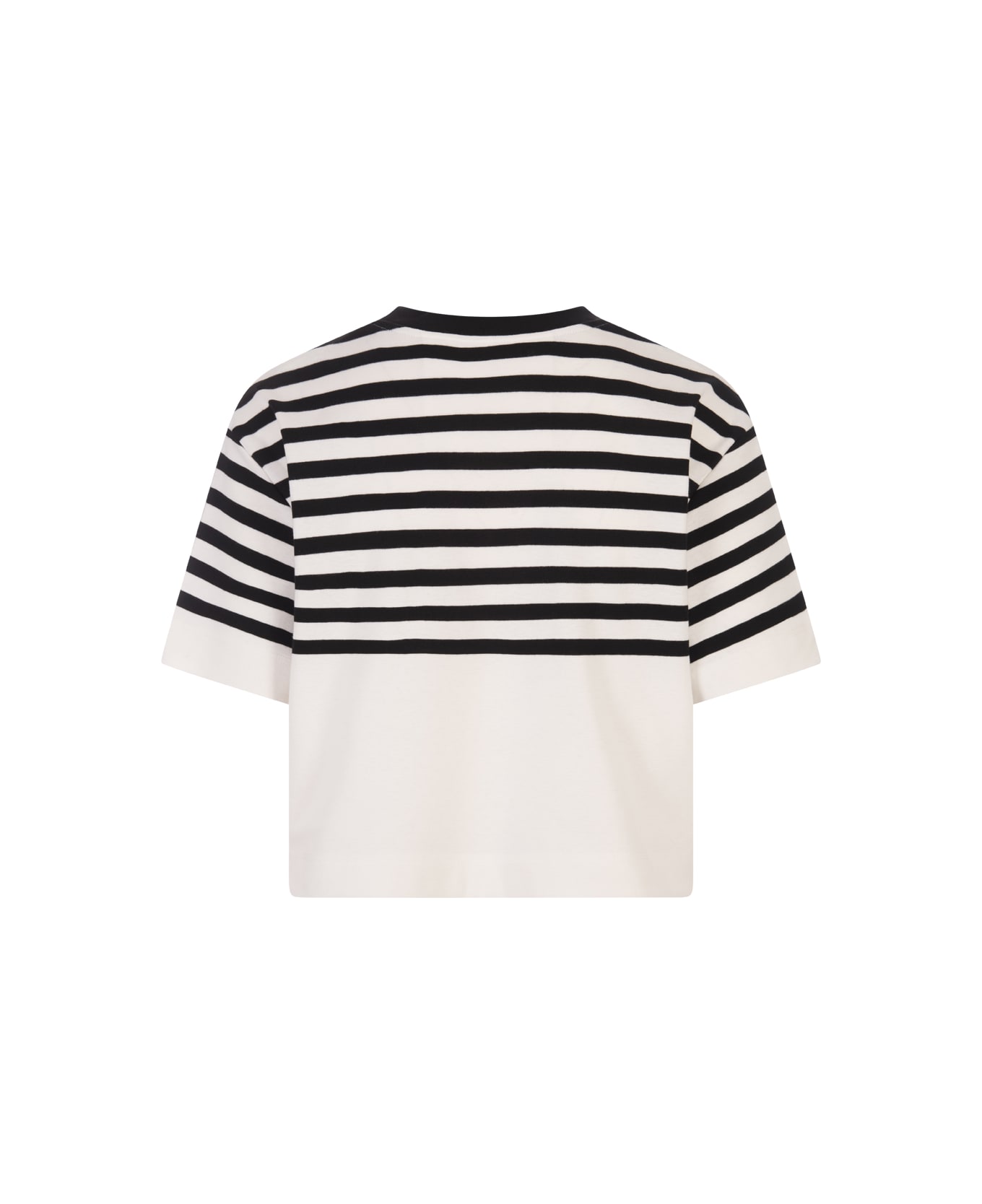 Givenchy Short Striped T-shirt With 4g Application - White