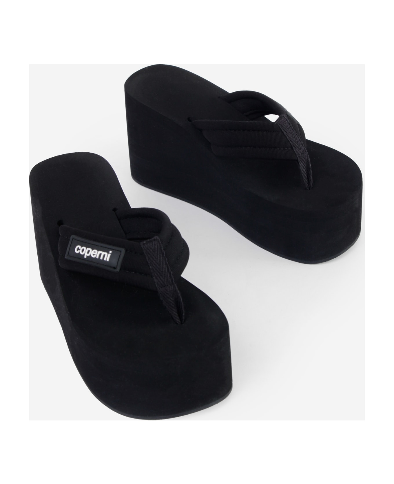 Coperni Branded Wedge Sandals - Black
