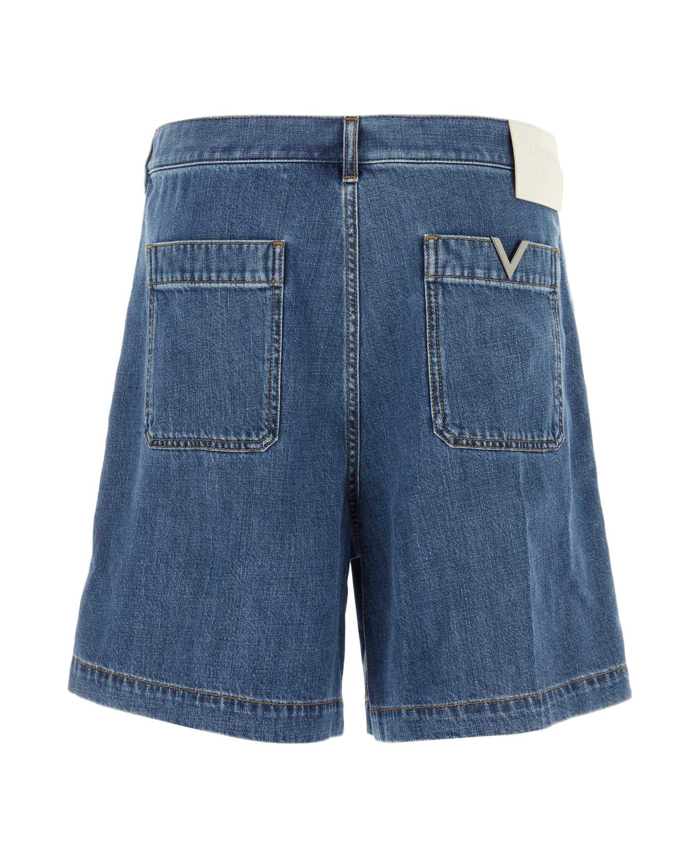 Valentino Garavani Denim Bermuda Shorts - MEDIUMBLUEDENIM