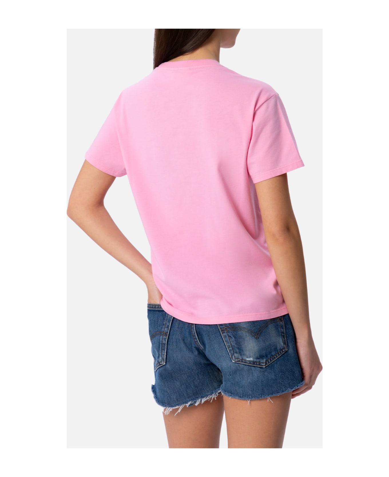 MC2 Saint Barth Woman Cotton Jersey Crewneck T-shirt Emilie With Bikini Obsession Embroidery - PINK