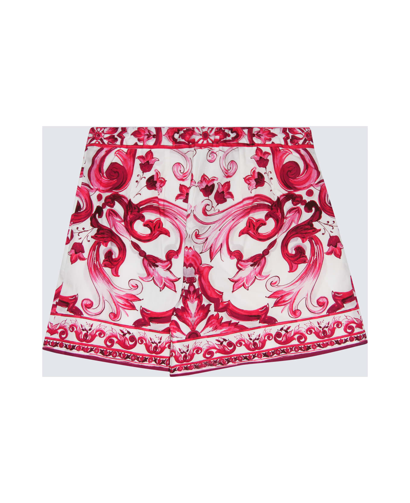 Dolce & Gabbana Maioliche Fuchsia Cotton Shorts - MAIOLICHE FUXIA