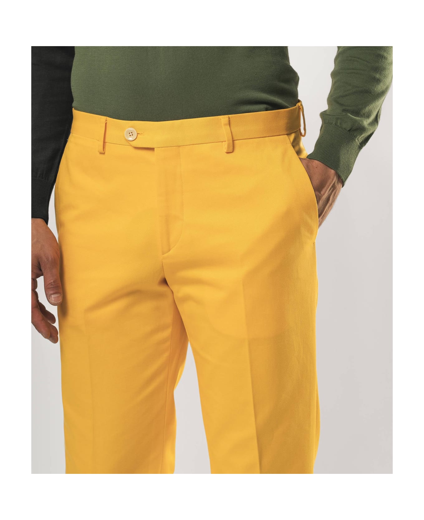 Larusmiani Velvet Trousers Howard Pants - Yellow