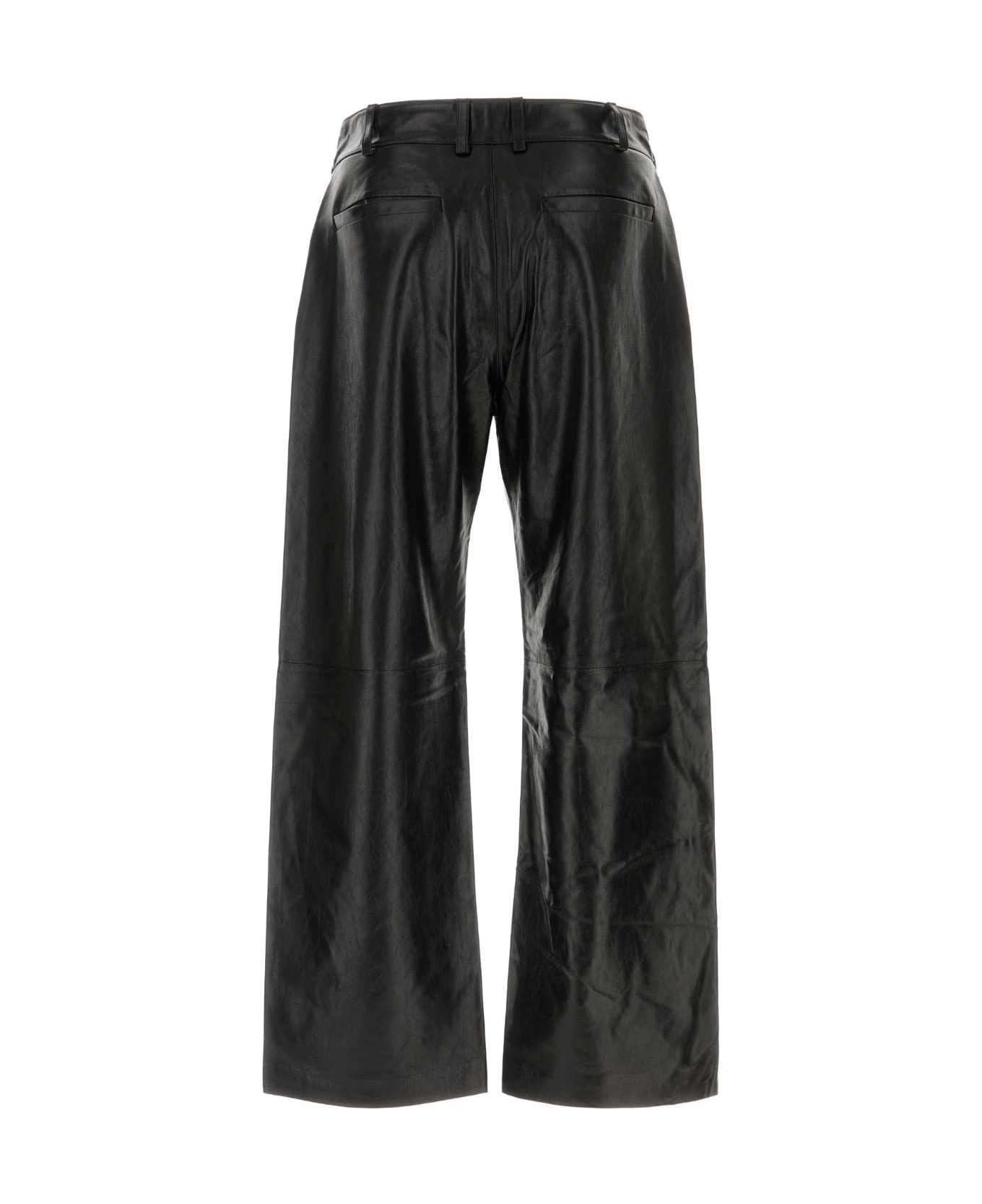 Entire Studios Black Leather Pant - BLACK