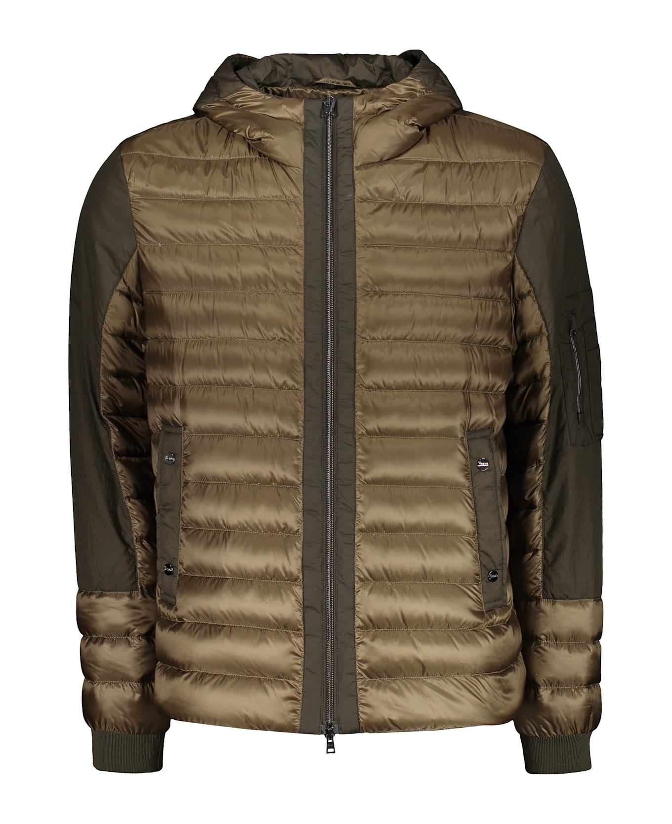 Herno Hooded Full-zip Down Jacket - khaki