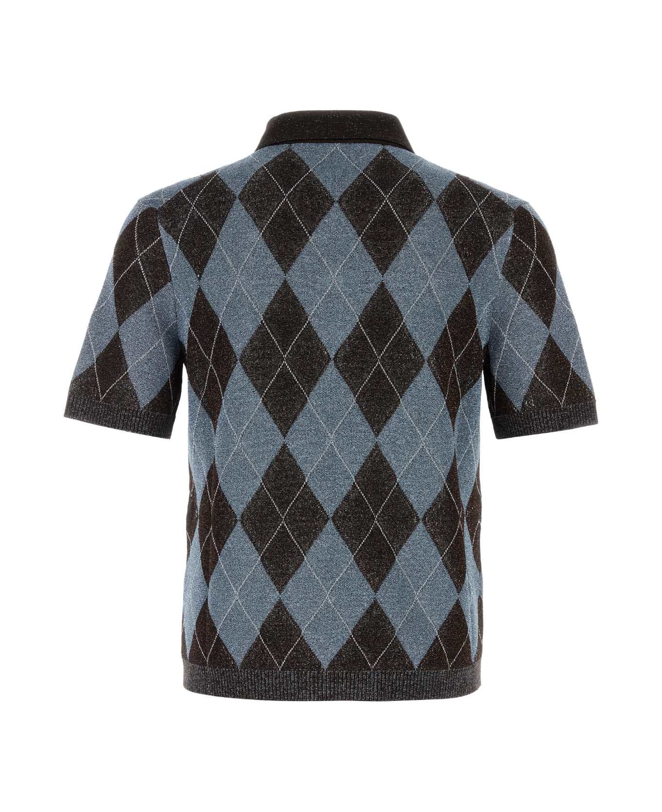 Gucci Embroidered Wool Blend Polo Shirt - MULTI