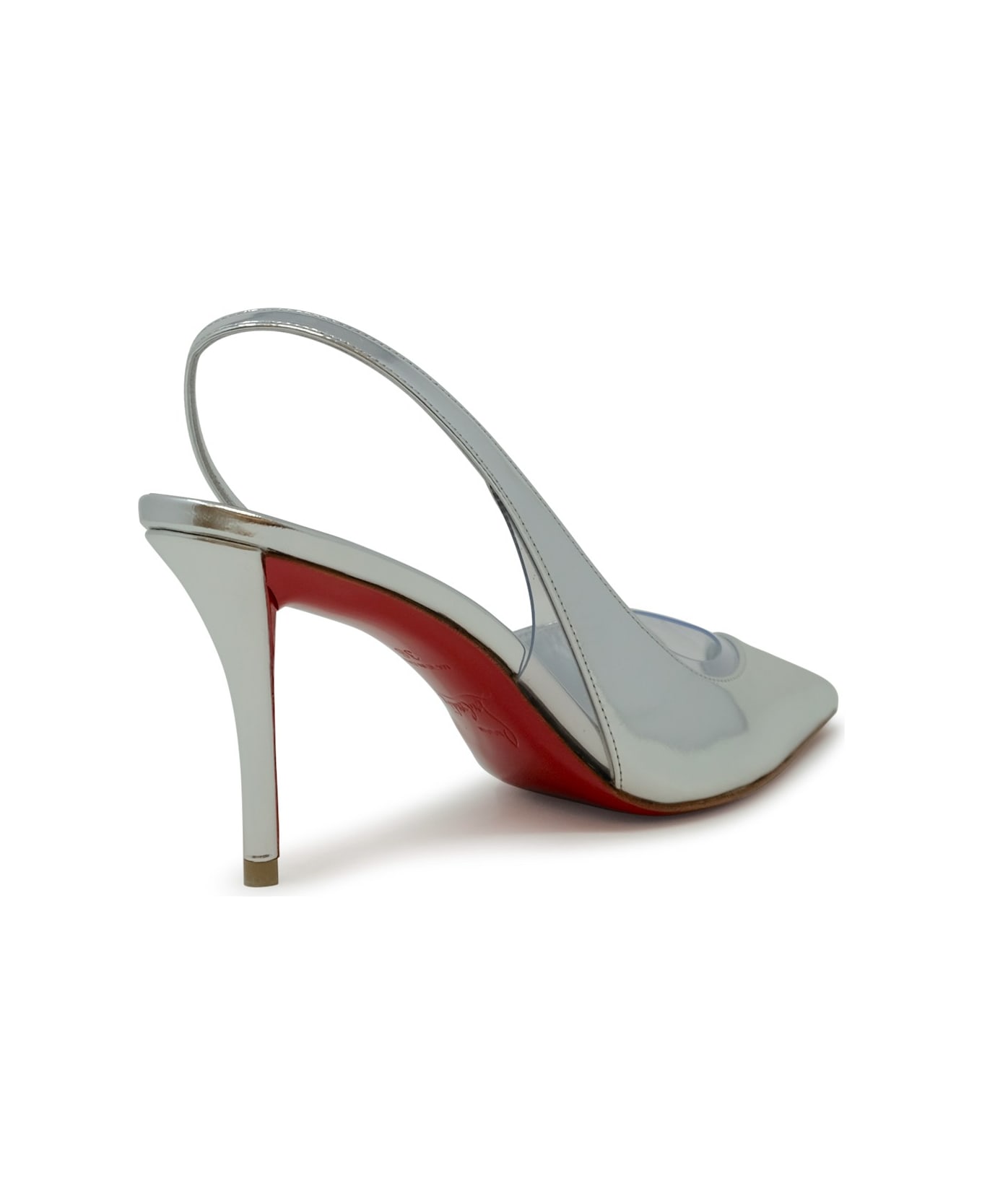 Christian Louboutin Silver Patent Leather Posticha 80 Pumps - SILVER