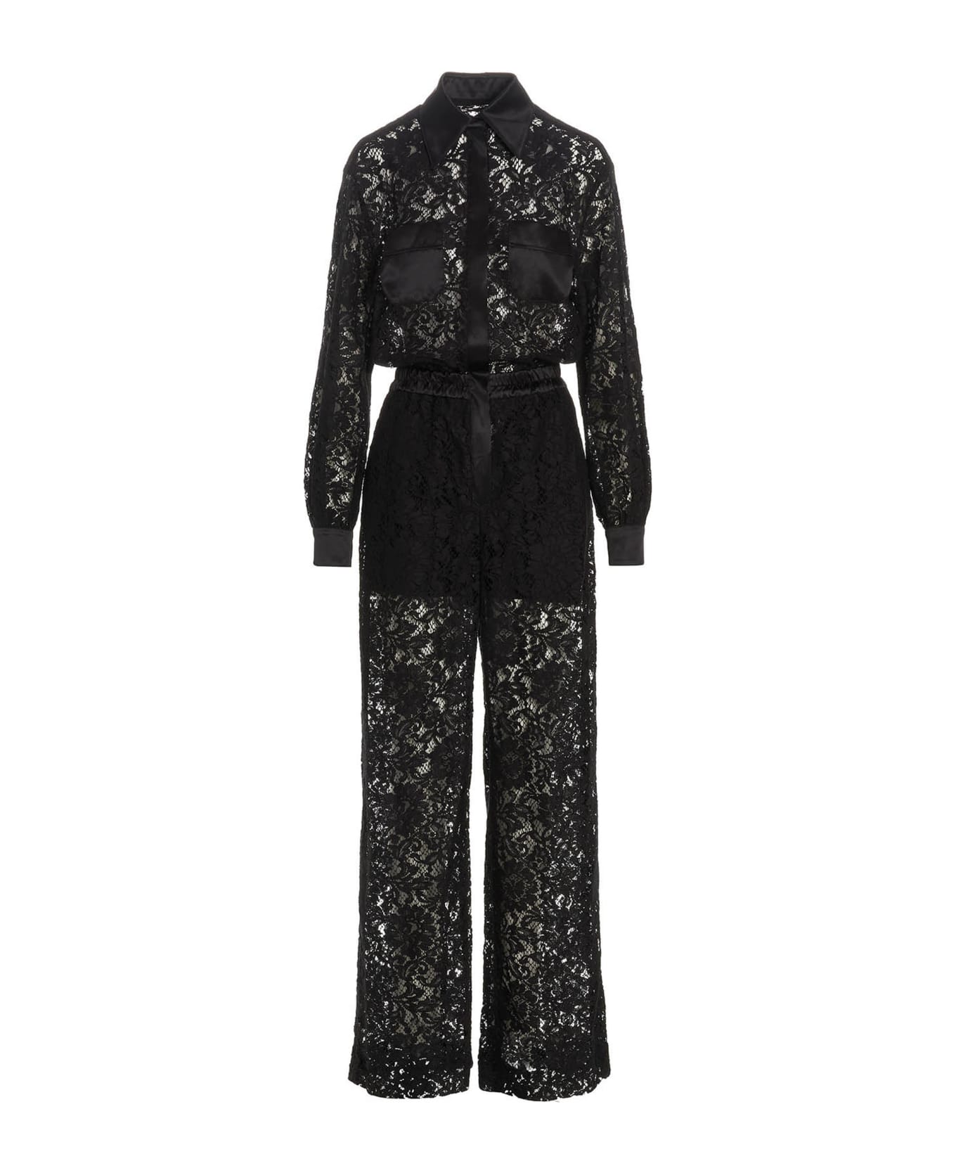 Dolce & Gabbana Cord Lace One-length Bodysuit - Black ジャンプスーツ
