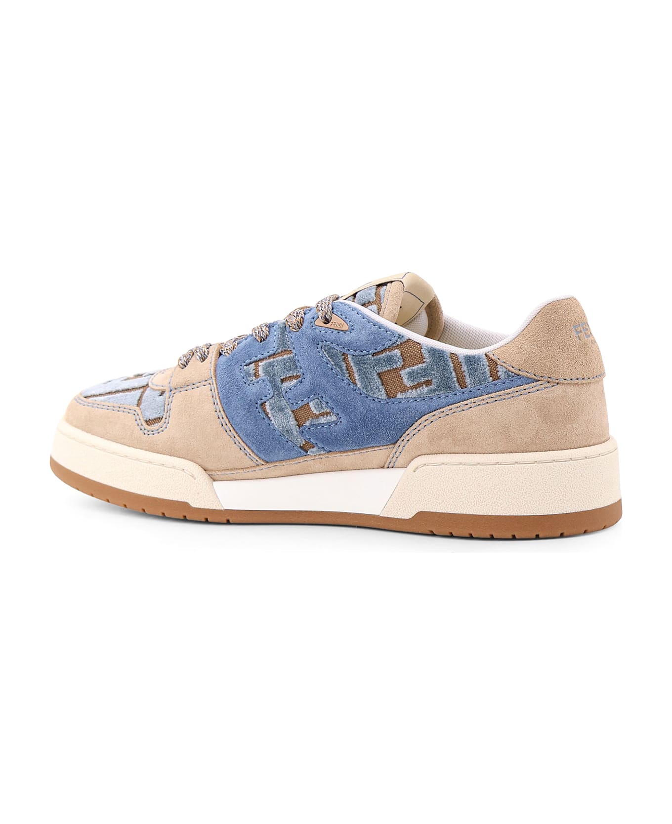 Fendi Suede Sneakers With Ff Inserts - Blue