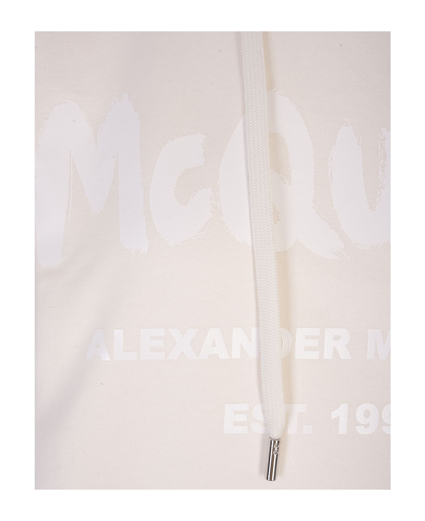 Alexander McQueen Calico Mcqueen Graffiti Hoodie - Bianco フリース