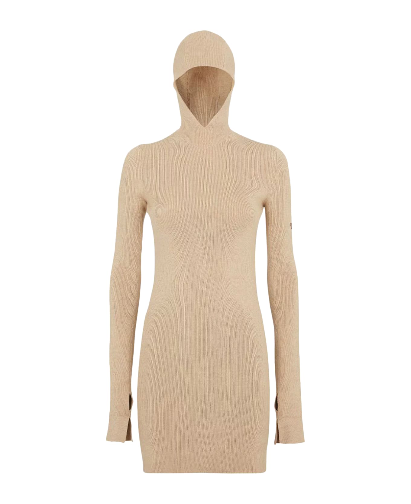 Fendi Beige Wool And Silk Dress - Nude & Neutrals