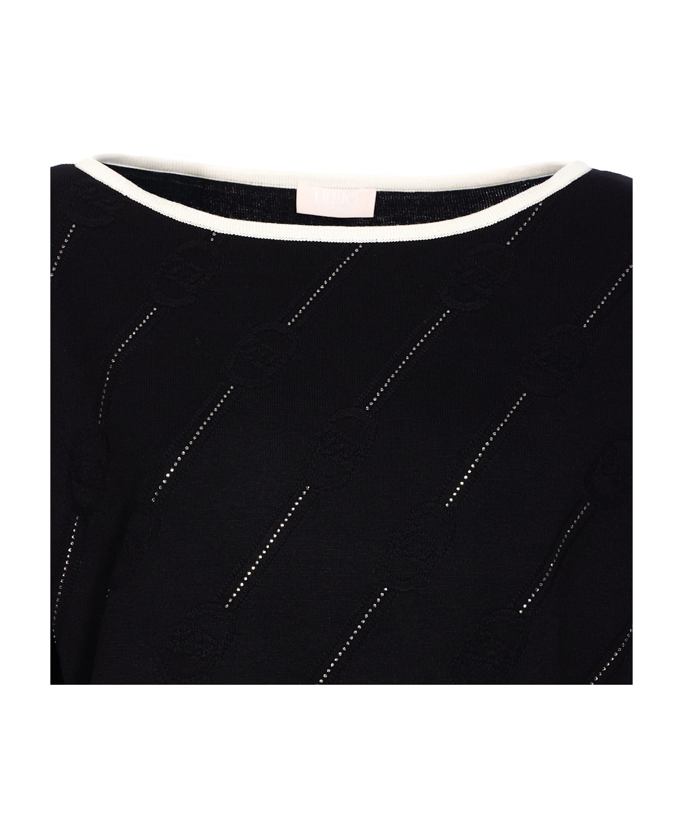 Liu-Jo Strass Long Sleeves T-shirt - Black