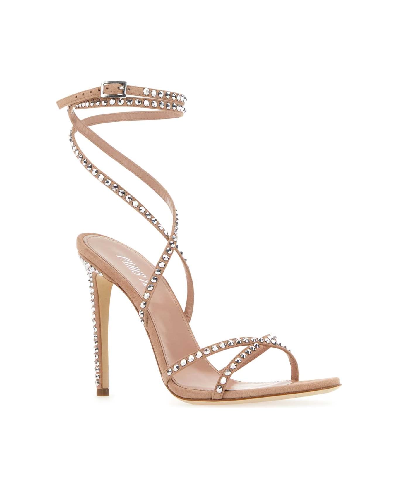 Paris Texas Embellished Suede Holly Zoe Sandals - ROSROCDIA