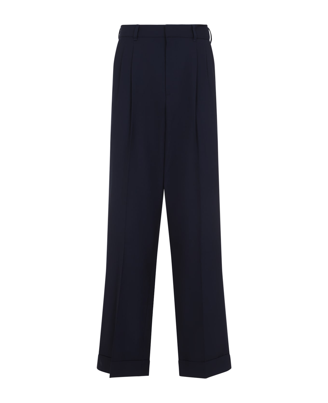 Casablanca Tailored Pleated Trousers - Navy
