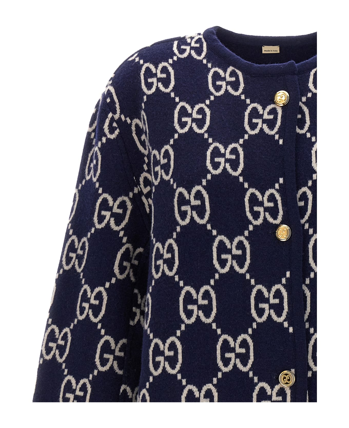 Gucci Gg Jacquard Reversible Cardigan - Blue