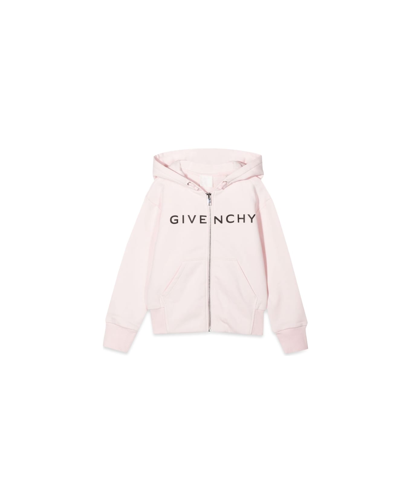 Givenchy Zipper Hooded Cardigan With Logo - PINK
