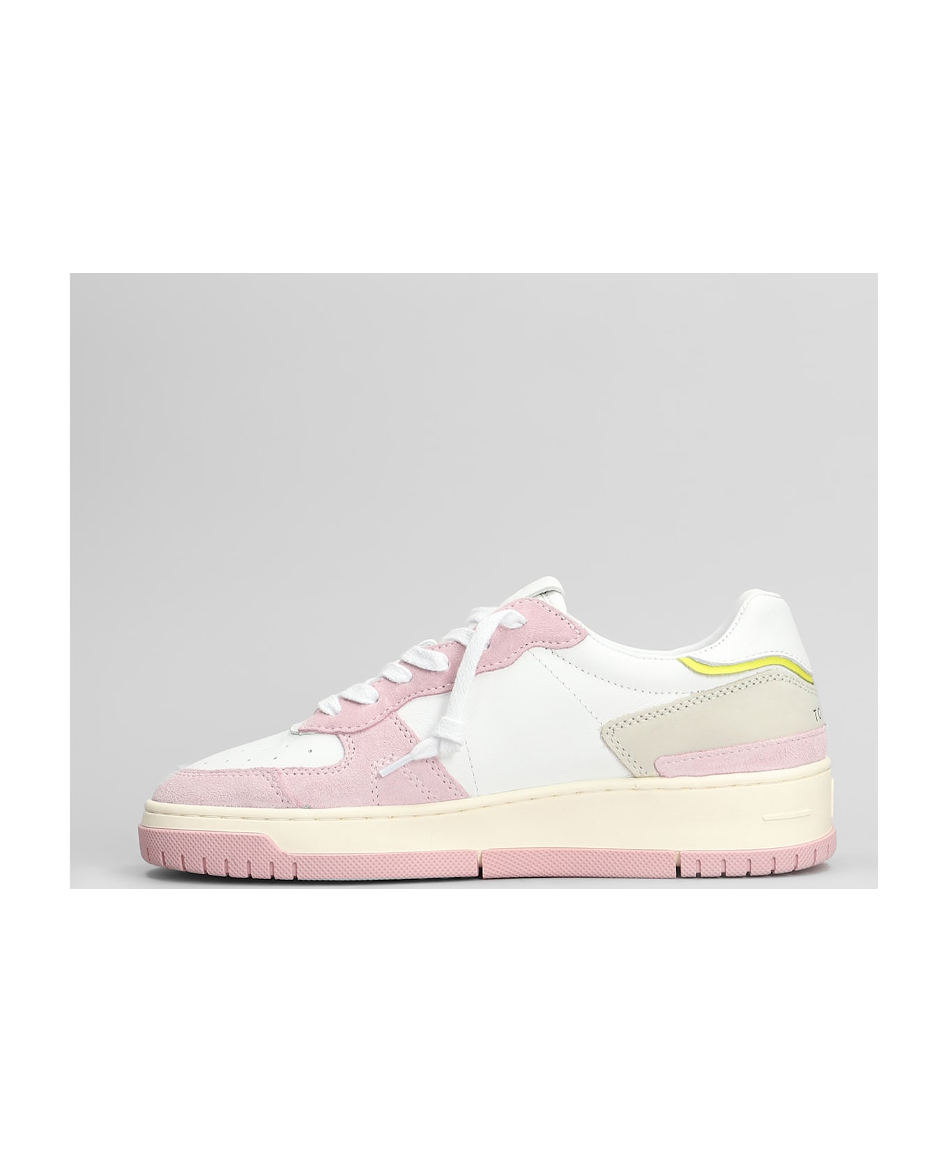 D.A.T.E. Torneo Pure Colored Sneakers In White Suede And Leather - white