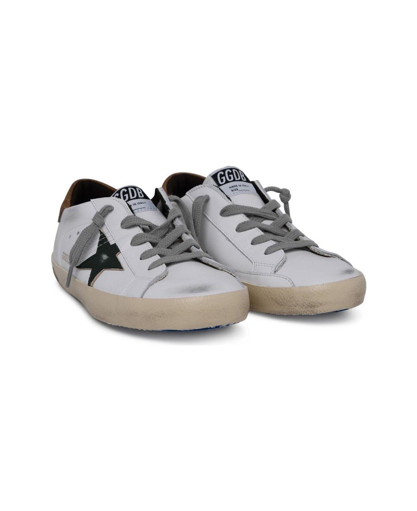 Golden Goose Super-star Low-top Sneakers - Cream/silver/ice/green