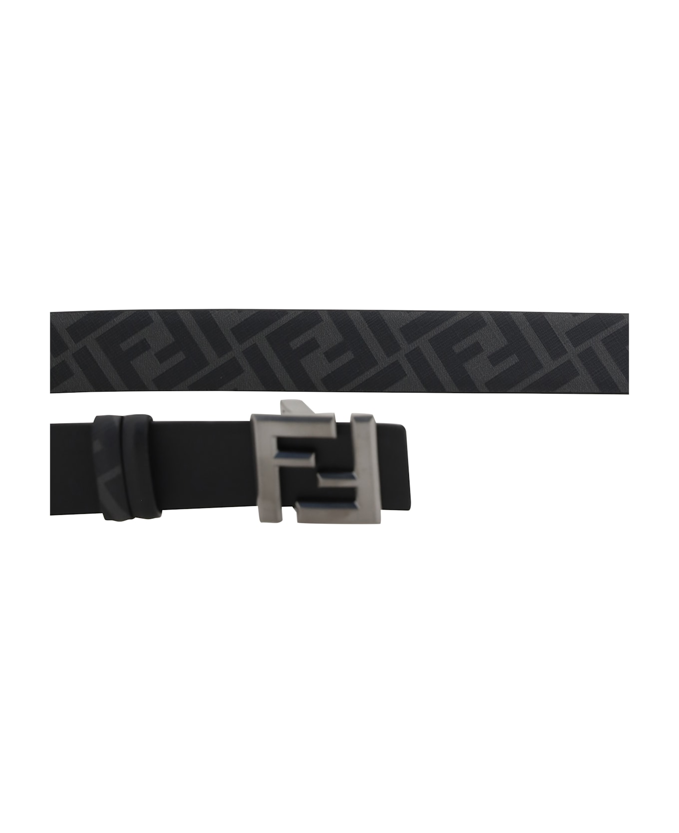 Fendi Ff Logo Reversible Belt - BLACK