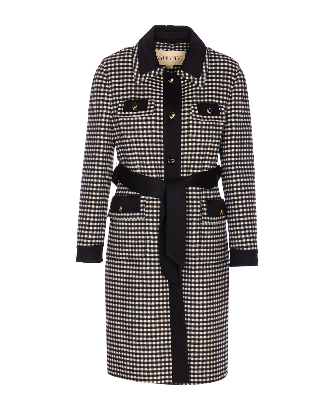 Valentino Garavani Micro Vichy Coat - Black
