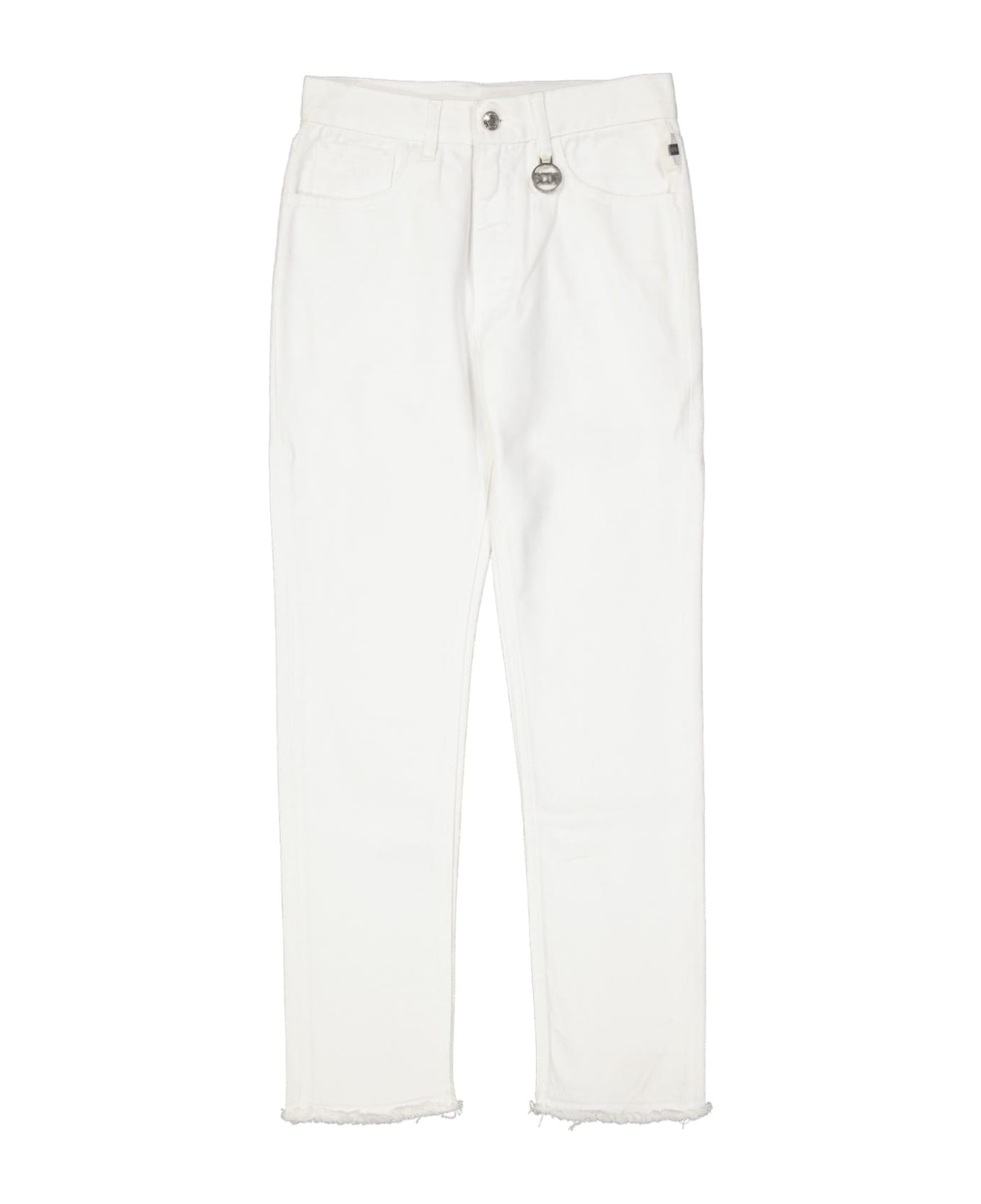 GCDS Cropped Jeans - White
