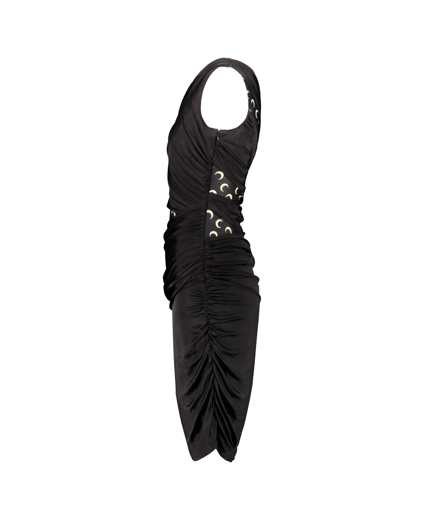 Marine Serre Draped Dress - Black ワンピース＆ドレス