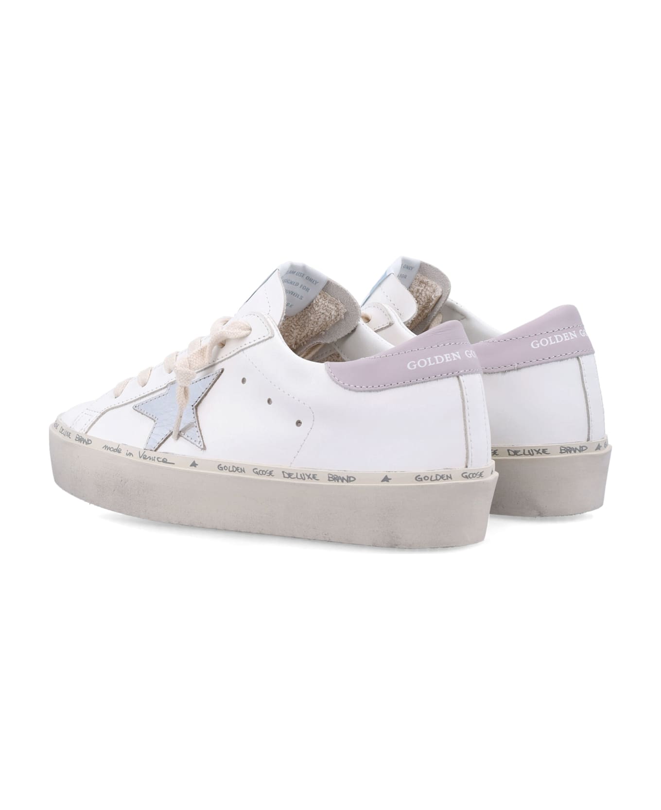 Golden Goose Hi-star Woman
s Sneakers - WHITE SILVER LILLAC
