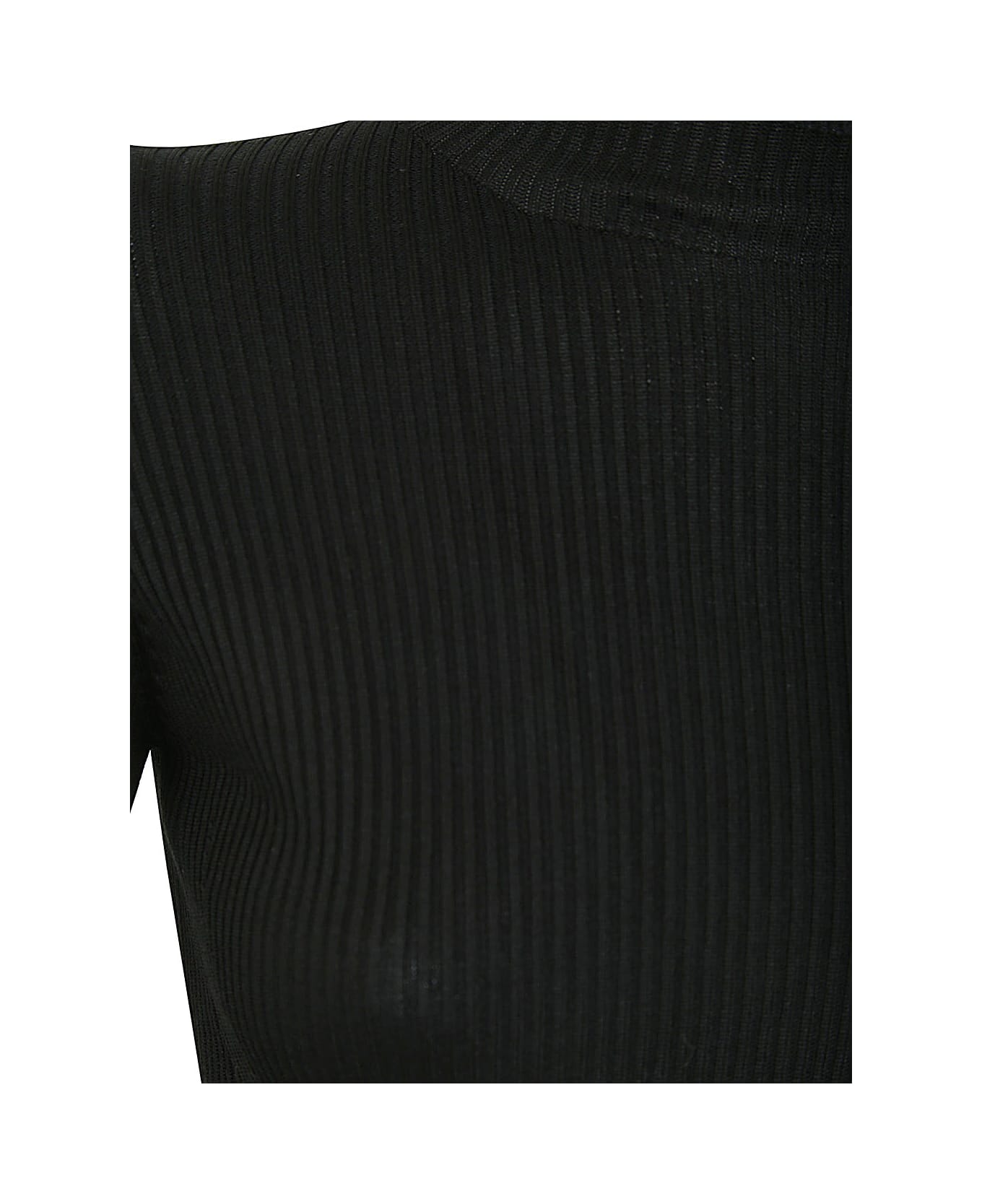 CFCL Rib Bell Sleeve Top - Black