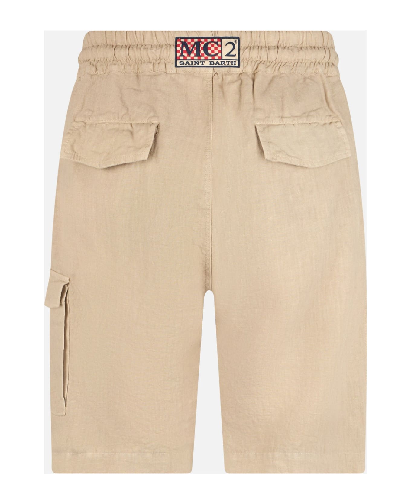 MC2 Saint Barth Man Beige Linen Bermuda Marseille - BEIGE
