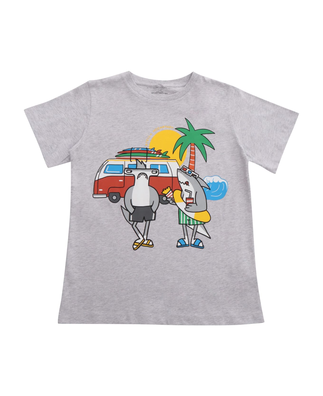 Stella McCartney Kids Gray T-shirt With Prints - GREY