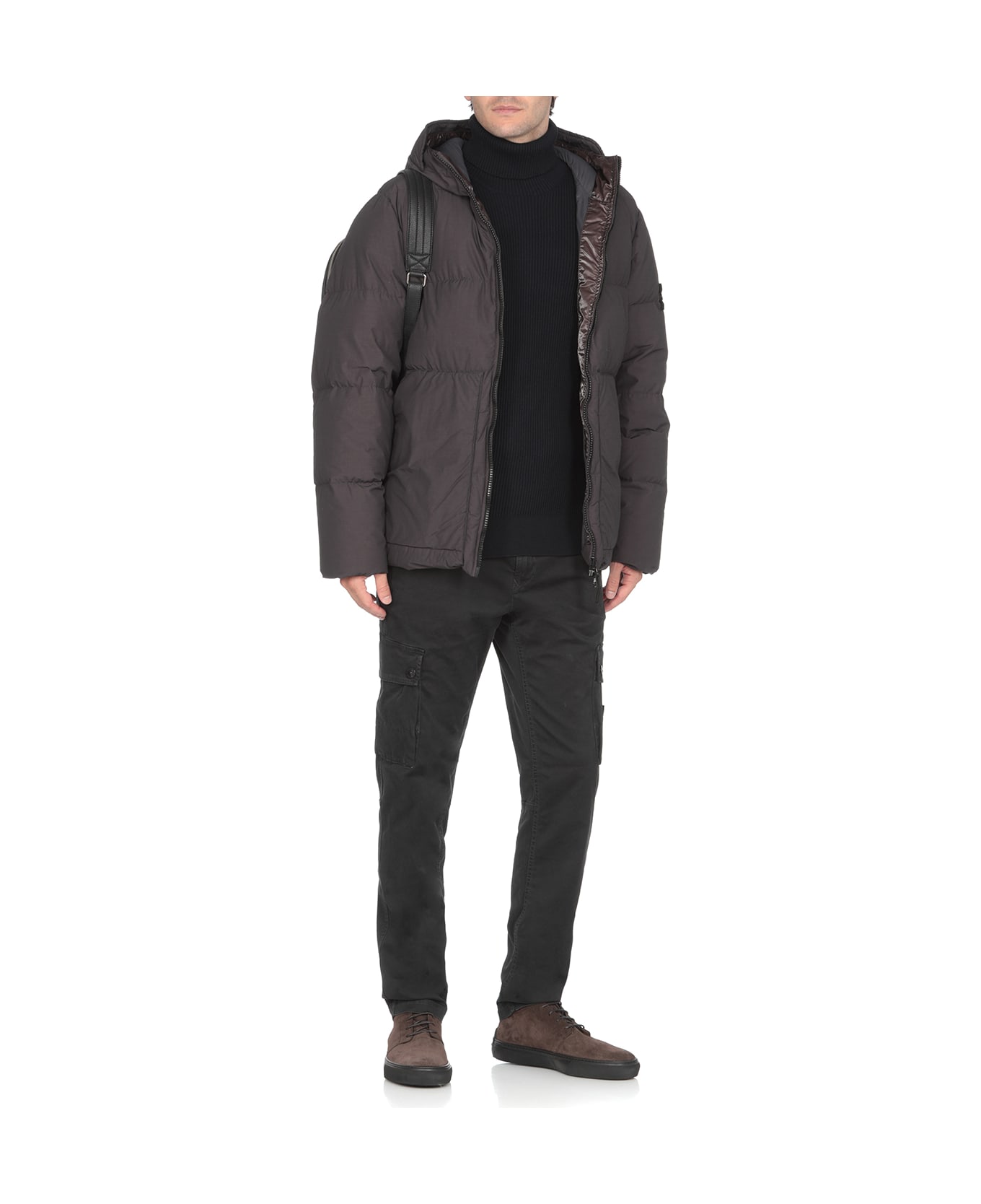 Stone Island Logo Patch Turtleneck Jumper - NAVYBLUE