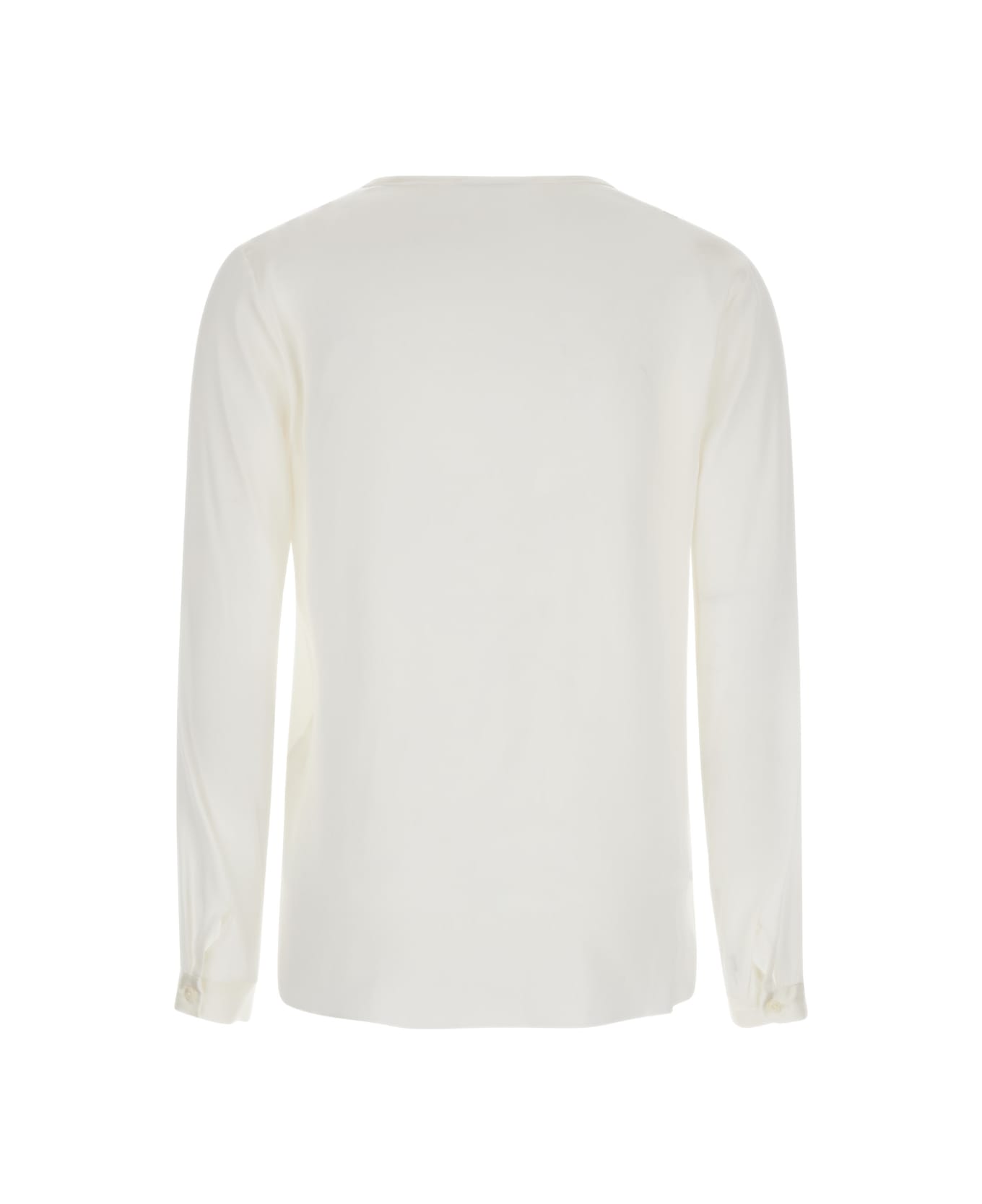 Antonelli 'adige' White Long Sleeve Top In Stretch Silk Woman - White