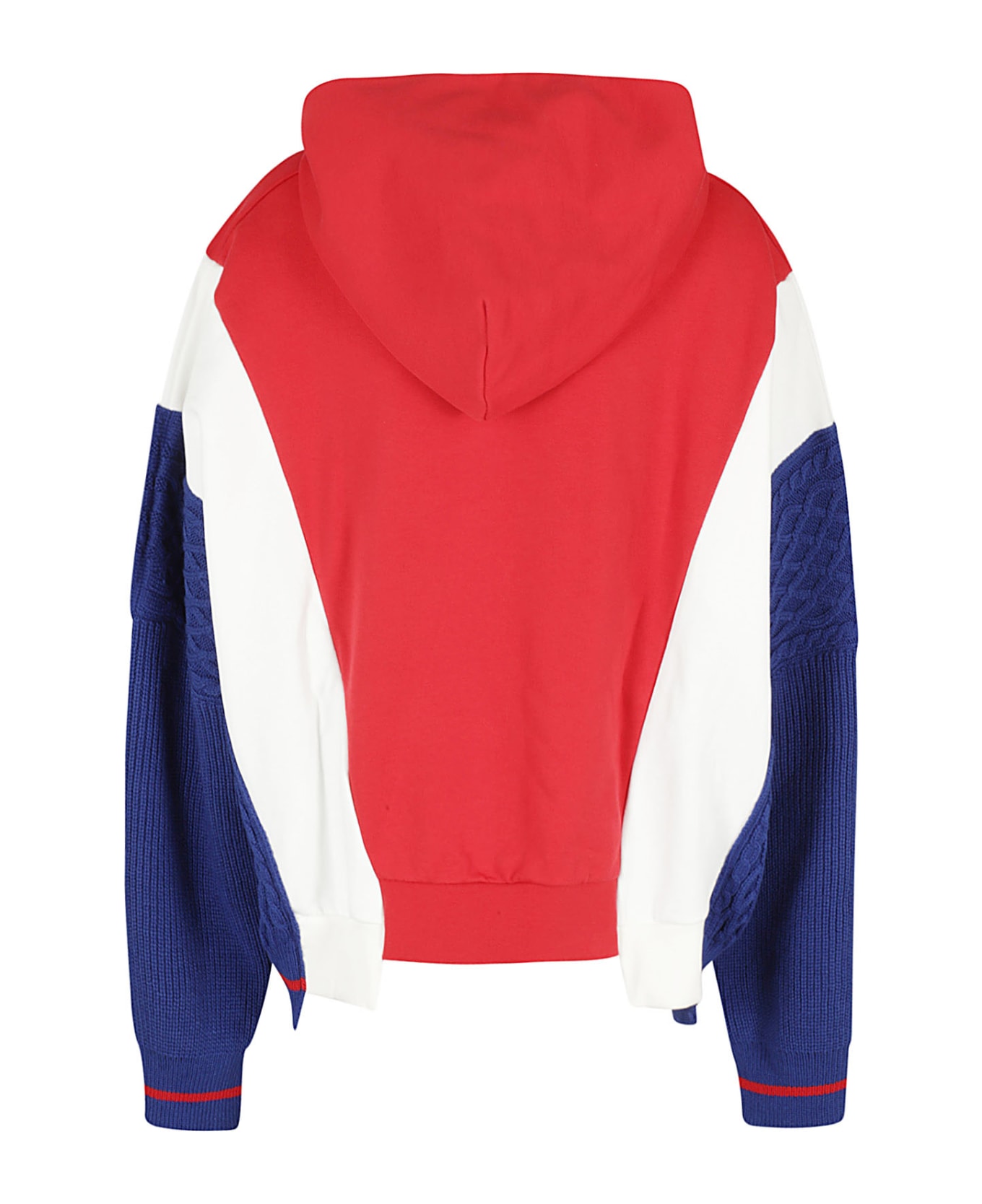 Barrow Color Block Hoodie With Front Print - Red