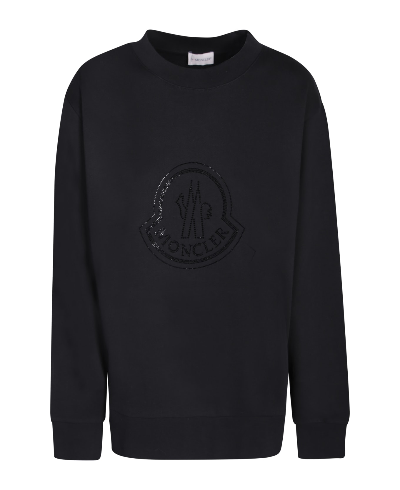 Moncler Logo Sweatshirt With Crystals - Black