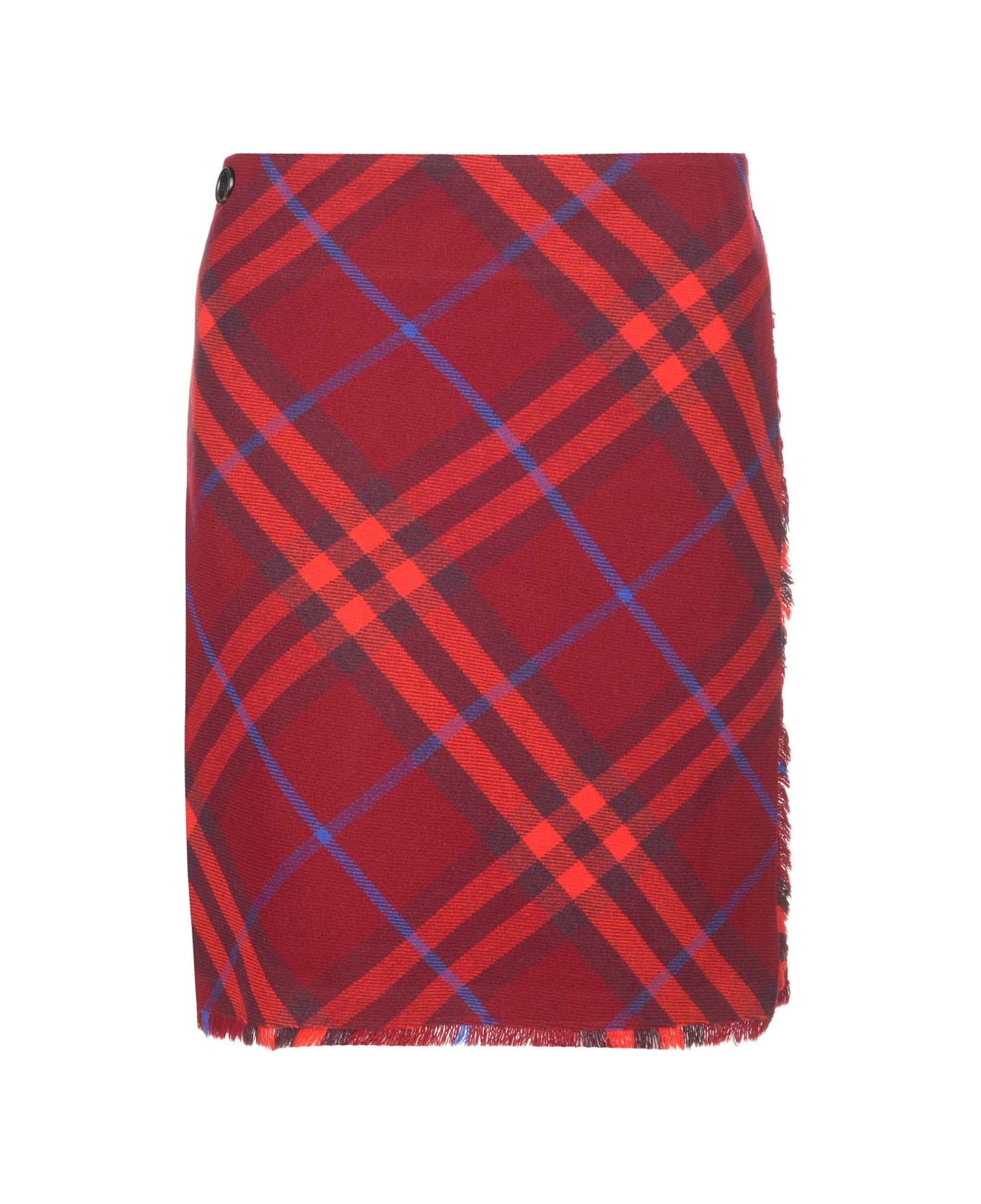 Burberry Check Pattern Wool Kilt - Red