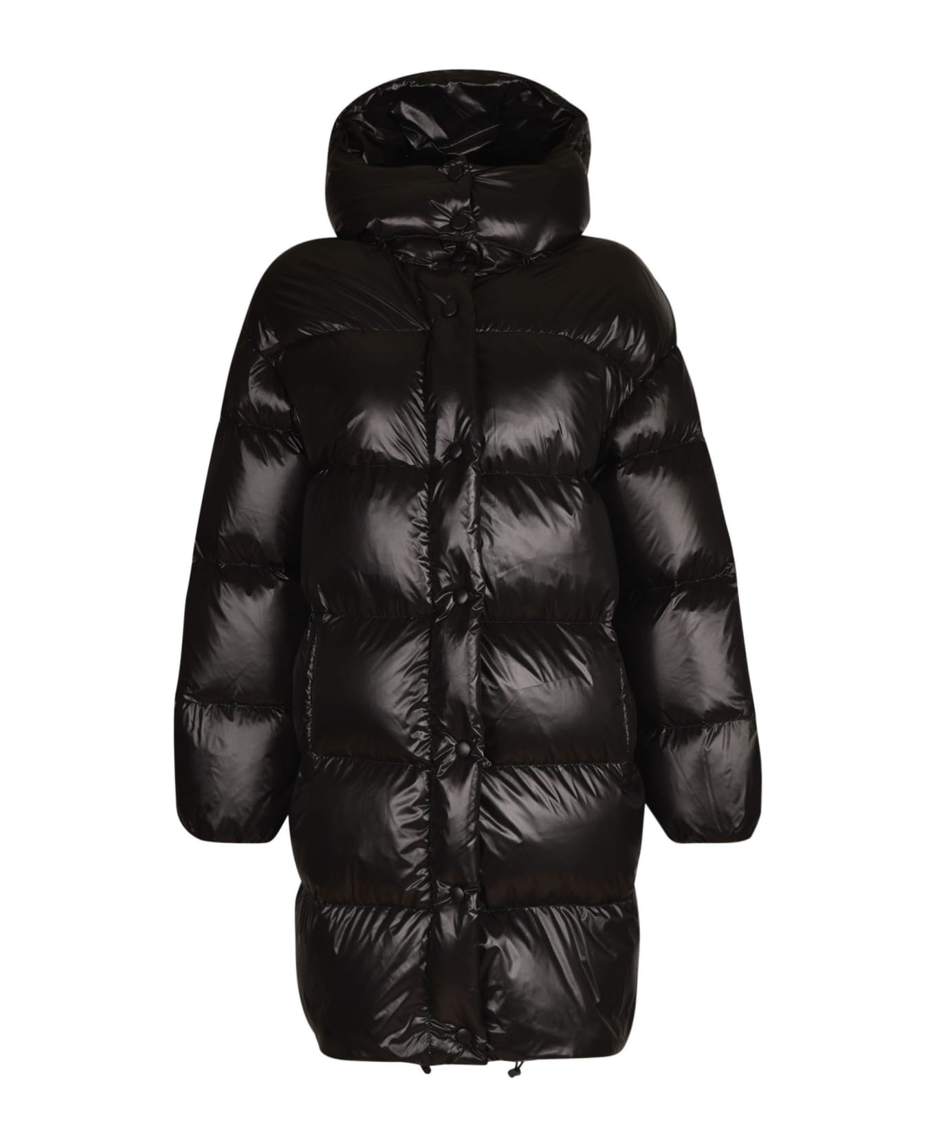 Miu Miu Concealed Buttoned Padded Jacket - Black コート