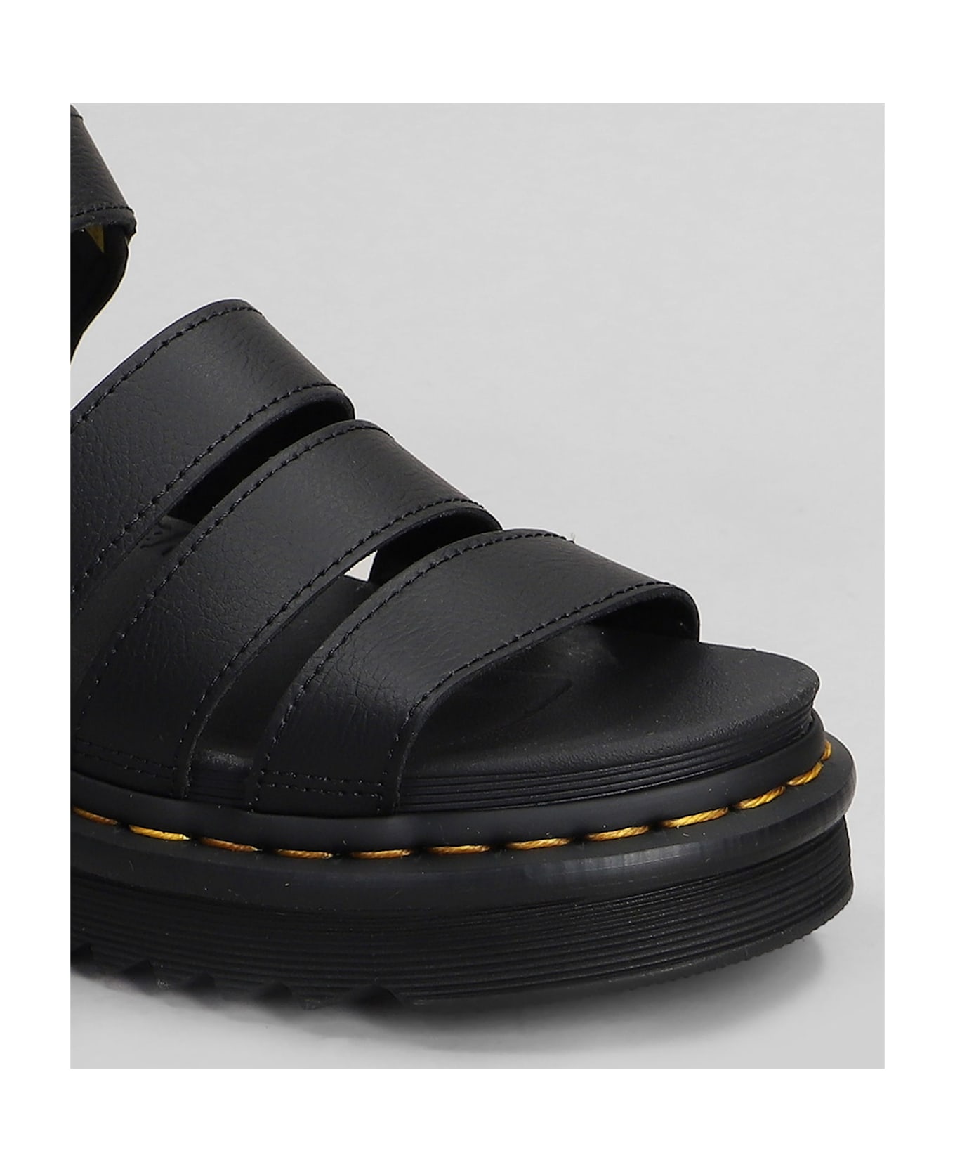 Dr. Martens Blaire Sandals In Black Leather - black