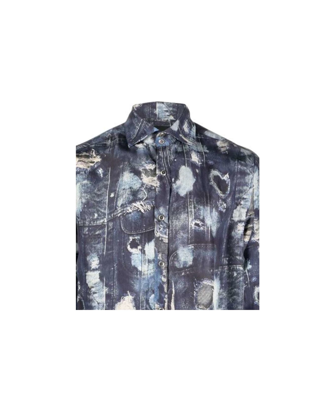 John Richmond Shirt In Silk With Runway Iconic Pattern - Fantasia Denim